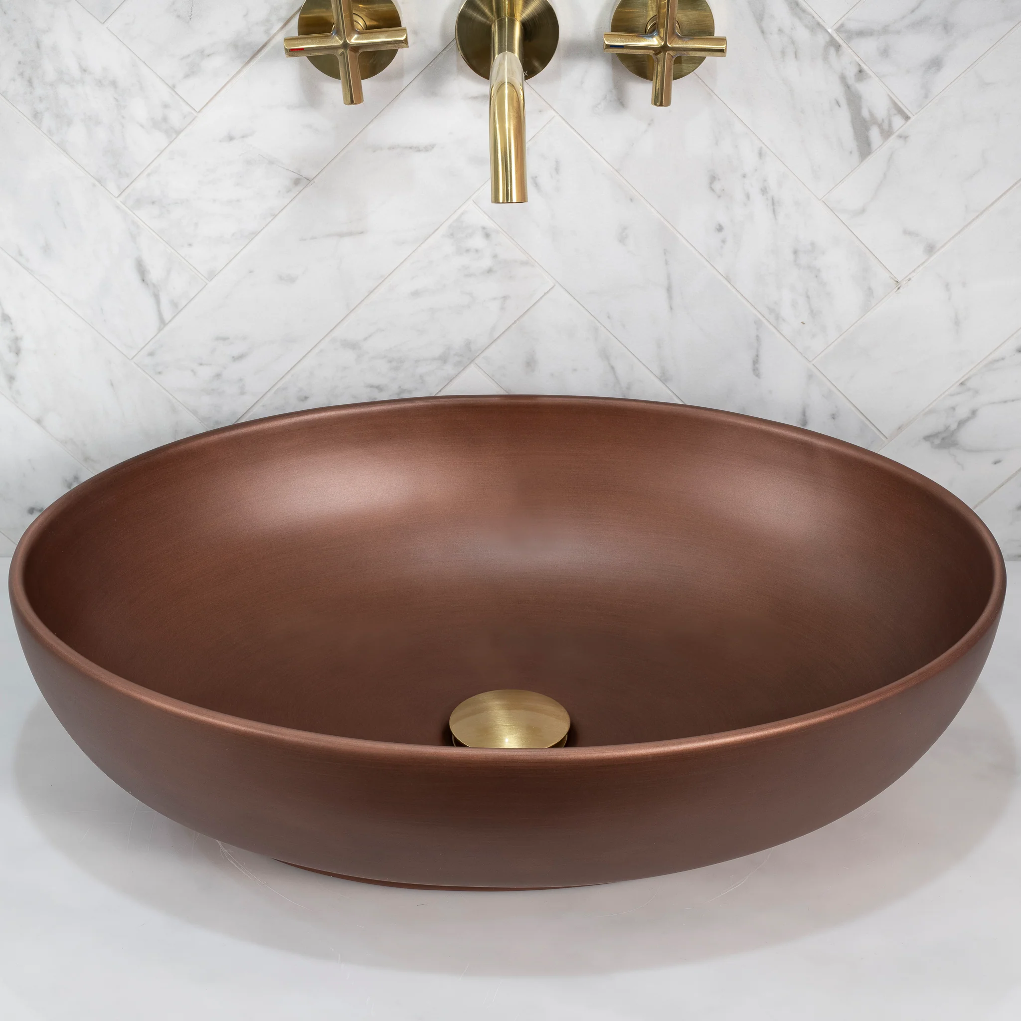 Ellipse 520mm x 395mm Above-Counter Basin, Matte Rossa - Image 4