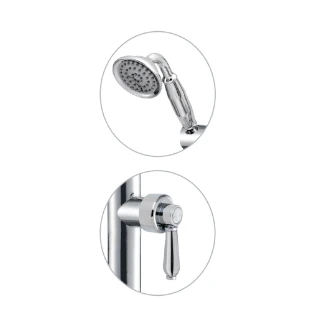 Fienza Eleanor Floorstanding Bath Mixer with Shower Hand Pcs I Chrome I Chrome Flick Mixer Handle - Image 3