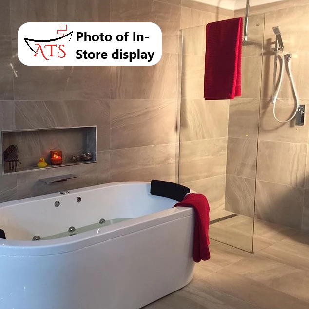 Fresca Fixed Shower Screen Panel for Walk in Shower, Chrome or Black Hardware. Available in 950mm, 1050mm, 1150mm. - Image 5