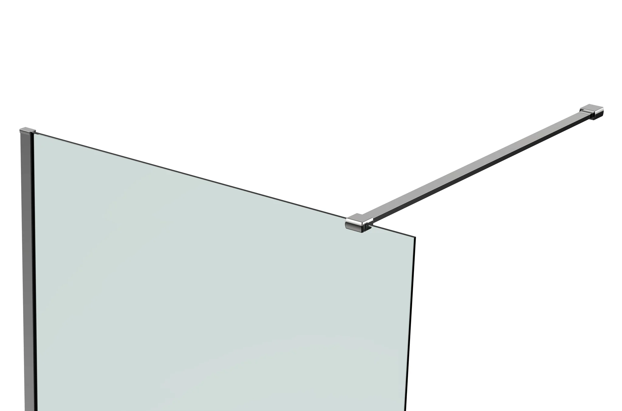 Fresca Fixed Shower Screen Panel for Walk in Shower, Chrome or Black Hardware. Available in 950mm, 1050mm, 1150mm. - Image 6