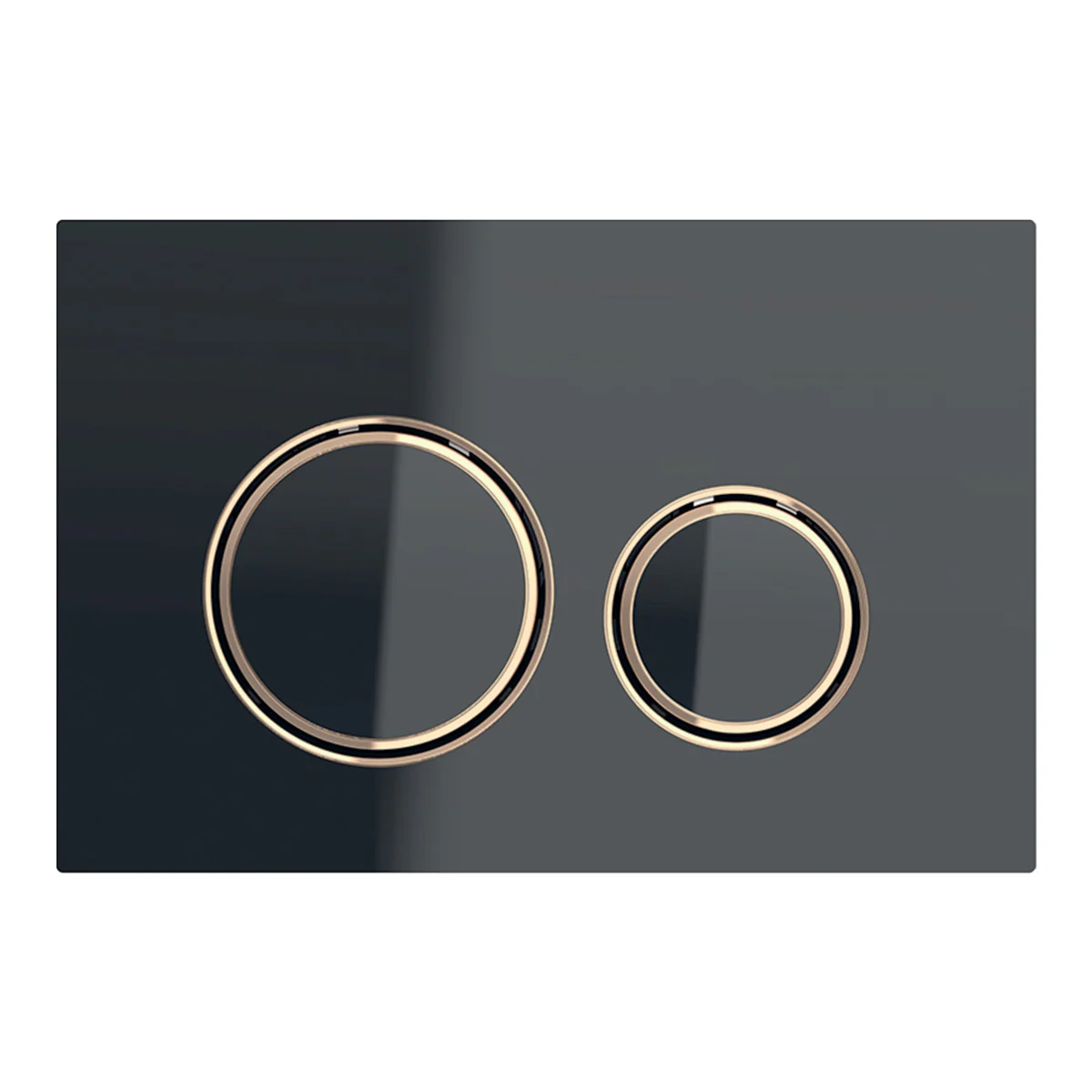 Geberit Sigma21 Dual Flush Button & Access Plate, Black with Red Gold Trim Design