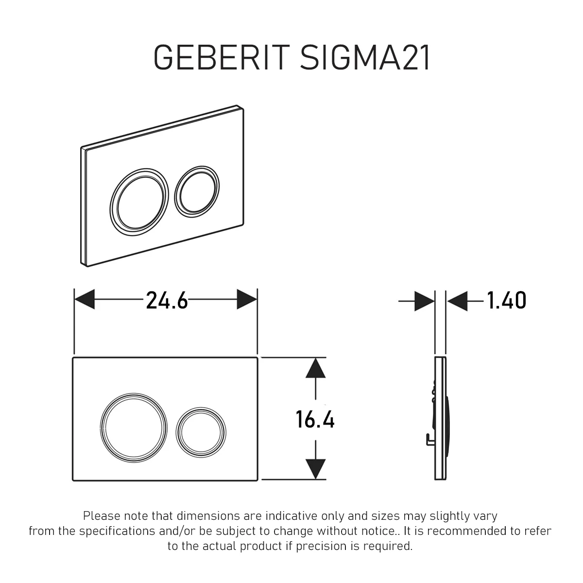 Geberit Sigma21 Dual Flush Button & Access Plate, Slate with Chrome Trim Design - Image 2