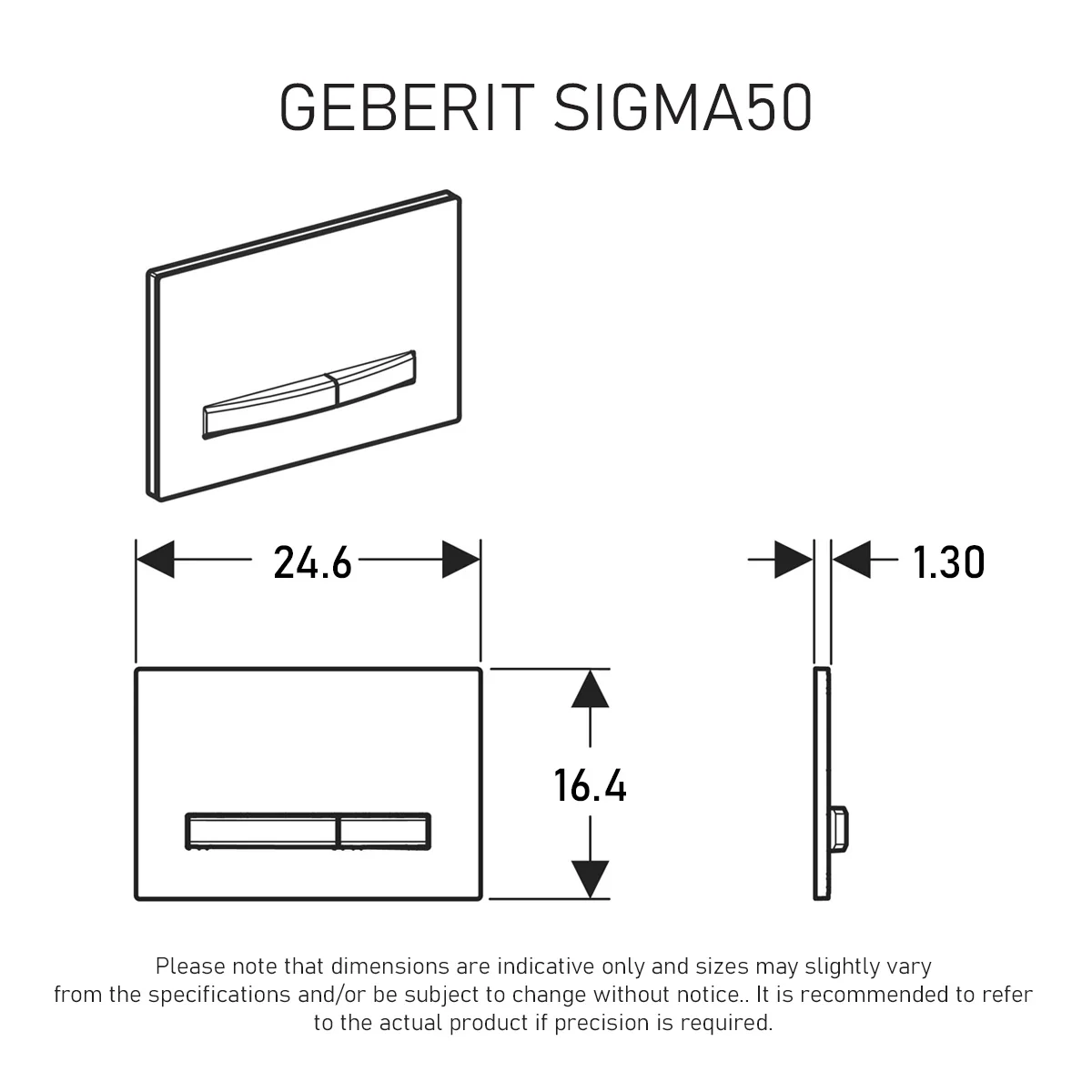 Geberit Sigma50 Dual Flush Button and Access Plate, White - Image 3