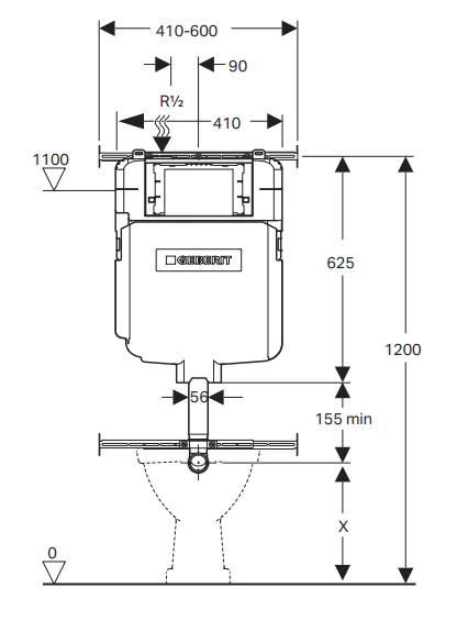 Geberit Sigma8 Concealed In-Wall Cistern for Back to Wall Pan - Image 2