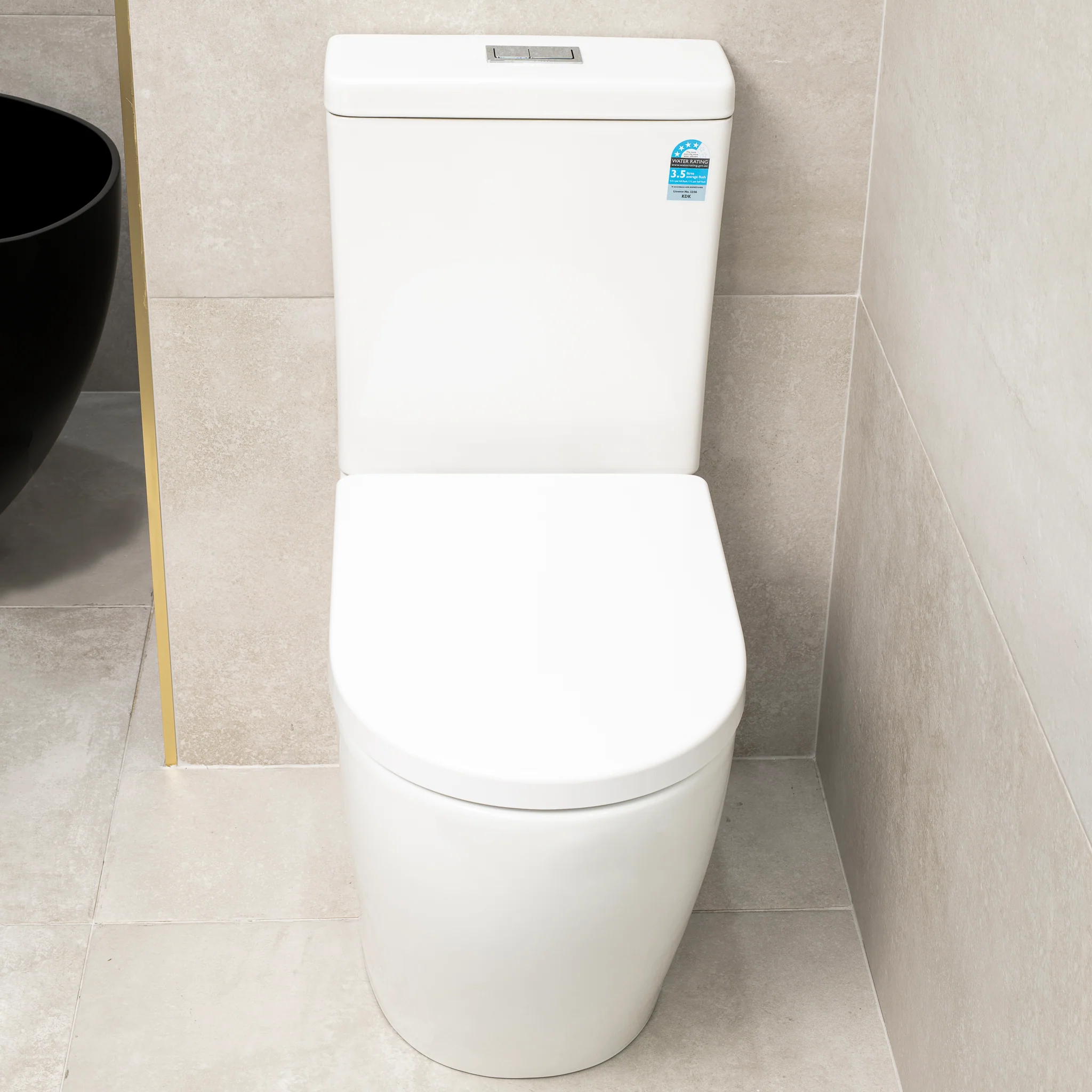 Hysett Q Back to Wall Toilet Suite, Gloss White - Image 3