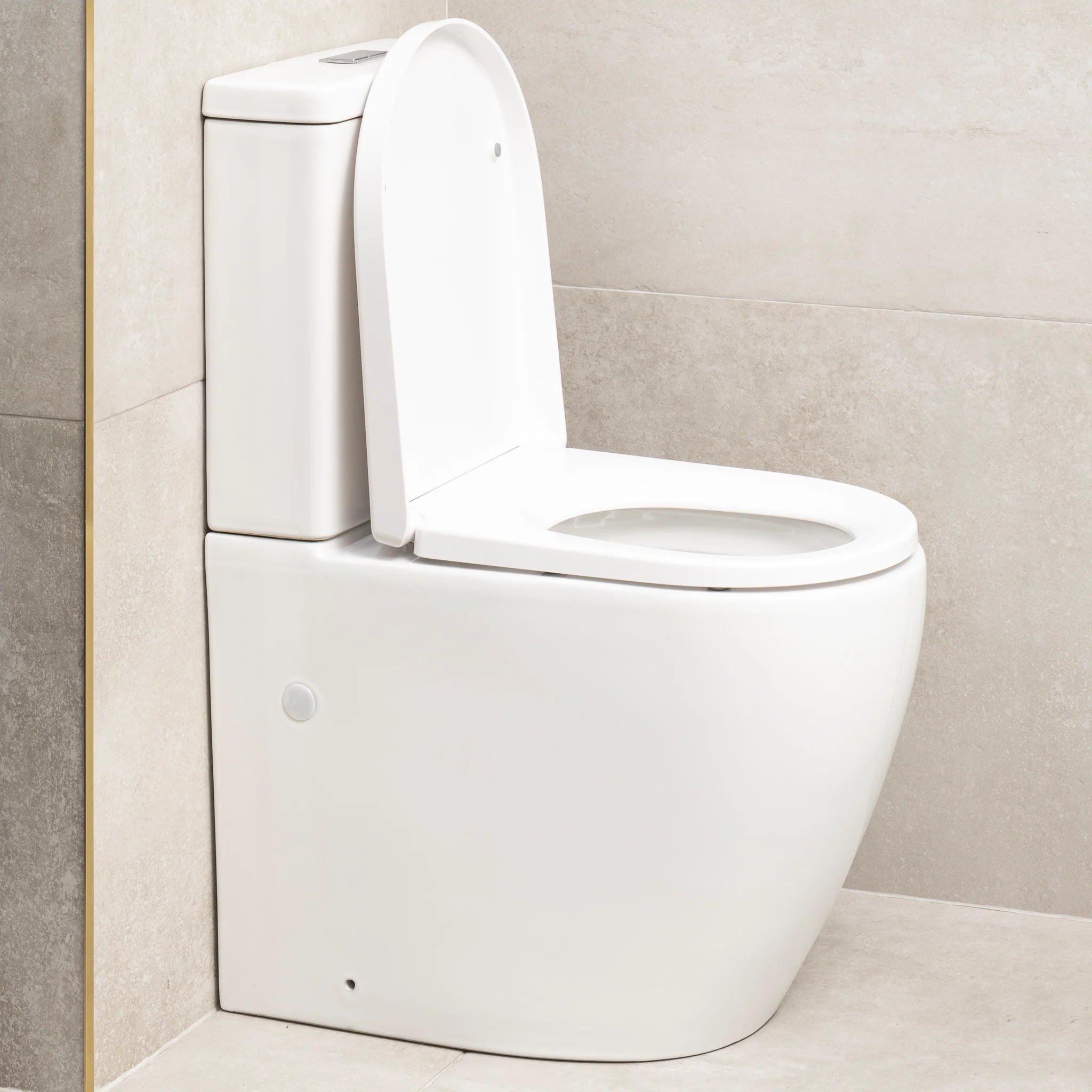 Hysett Q Back to Wall Toilet Suite, Gloss White - Image 4