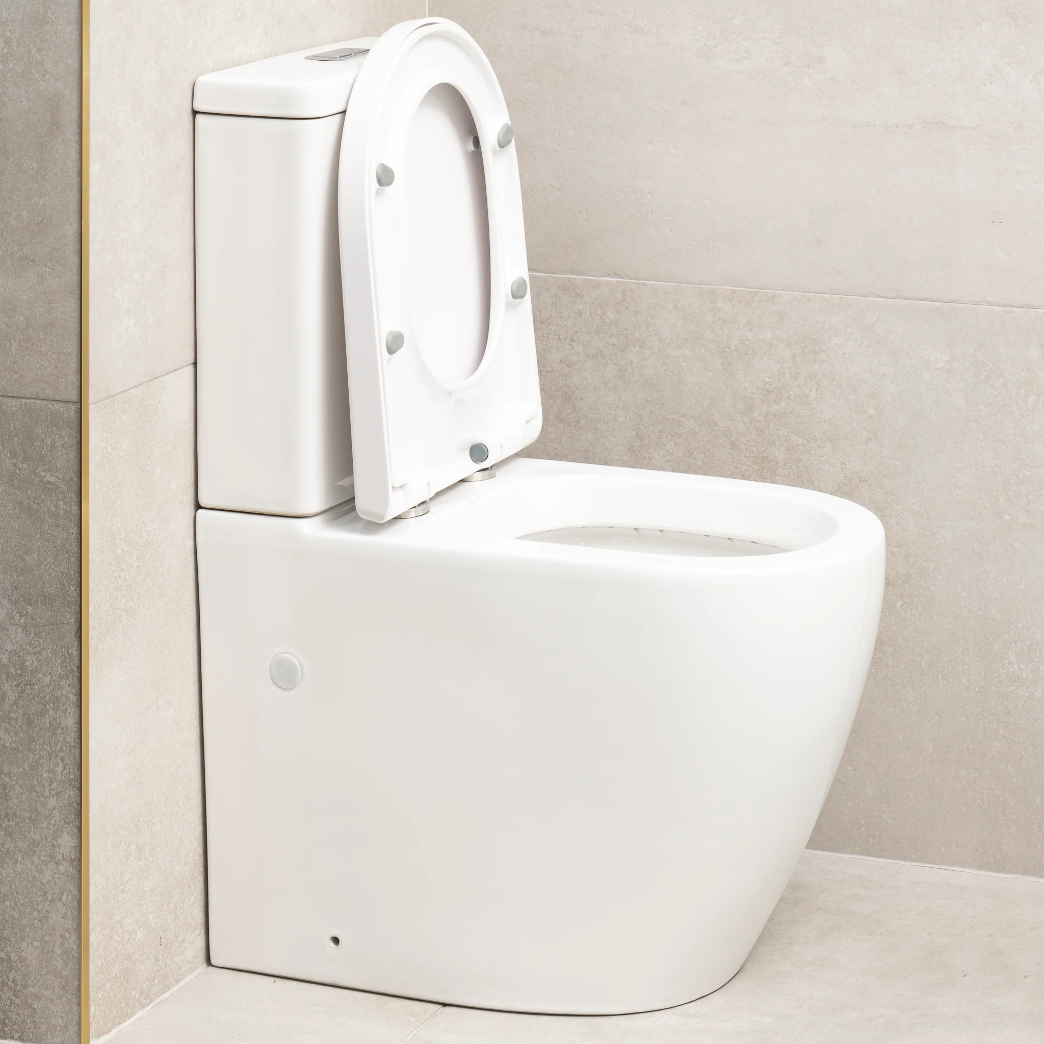 Hysett Q Back to Wall Toilet Suite, Gloss White - Image 9