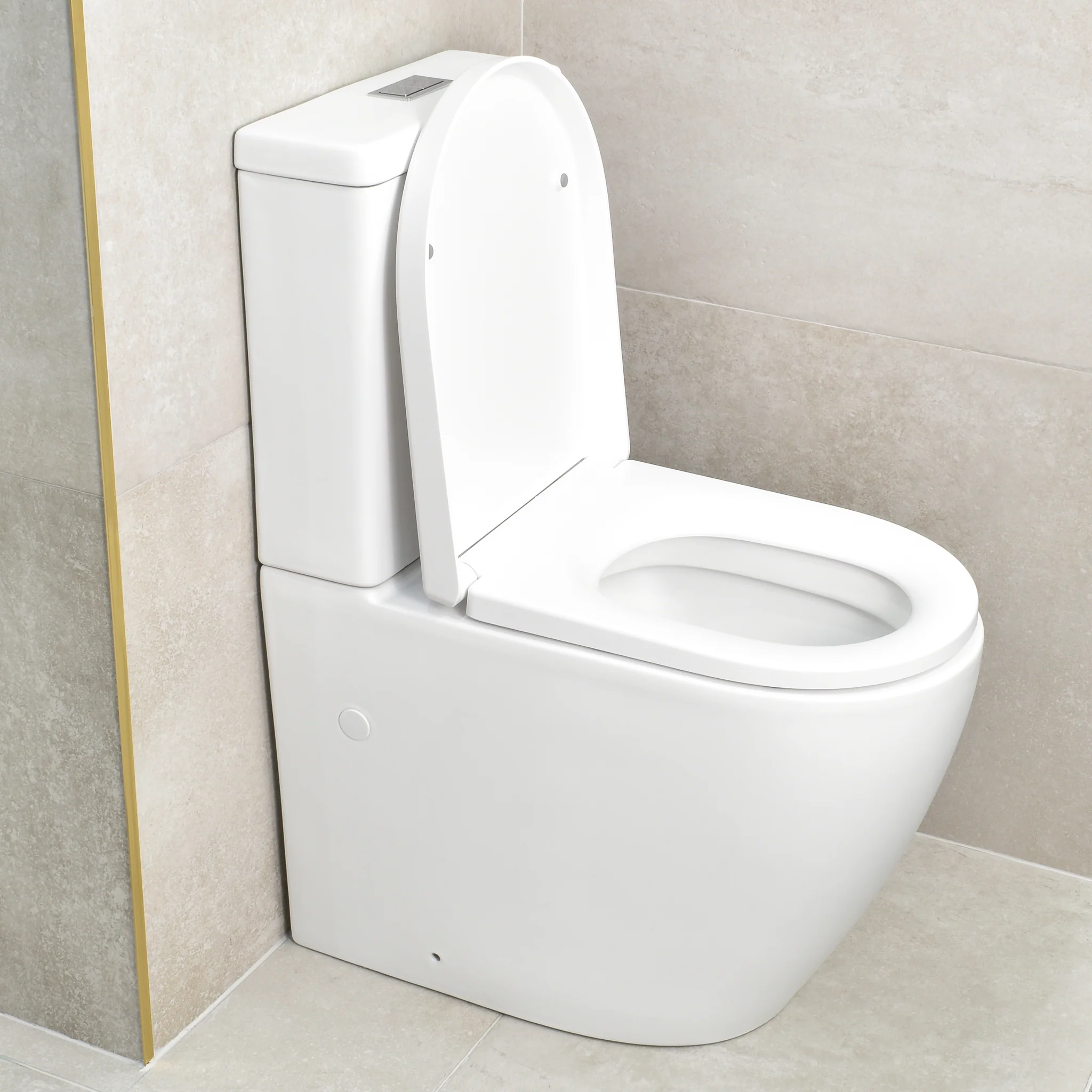 Hysett Q Back to Wall Toilet Suite, Matte White - Image 3