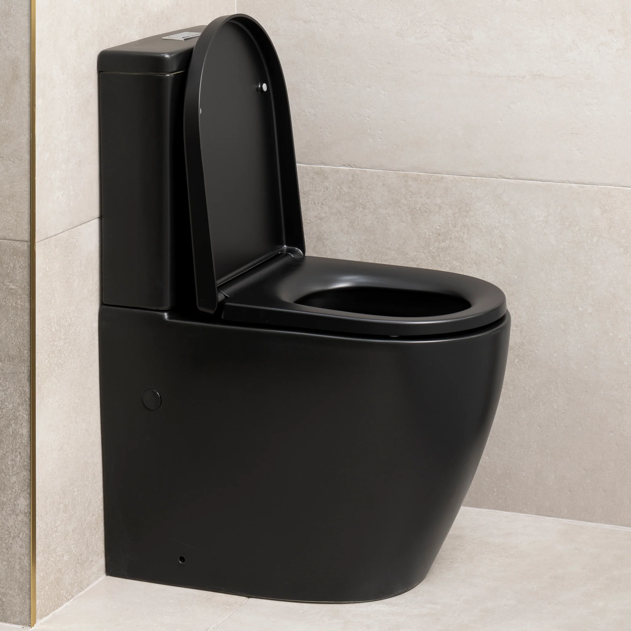 Hysett Q Back to Wall Toilet Suite, Matte Black - Image 4