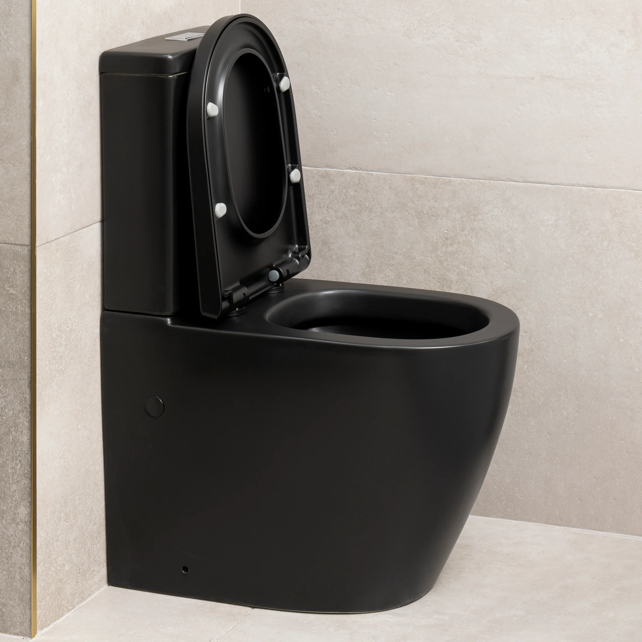 Hysett Q Back to Wall Toilet Suite, Matte Black - Image 9