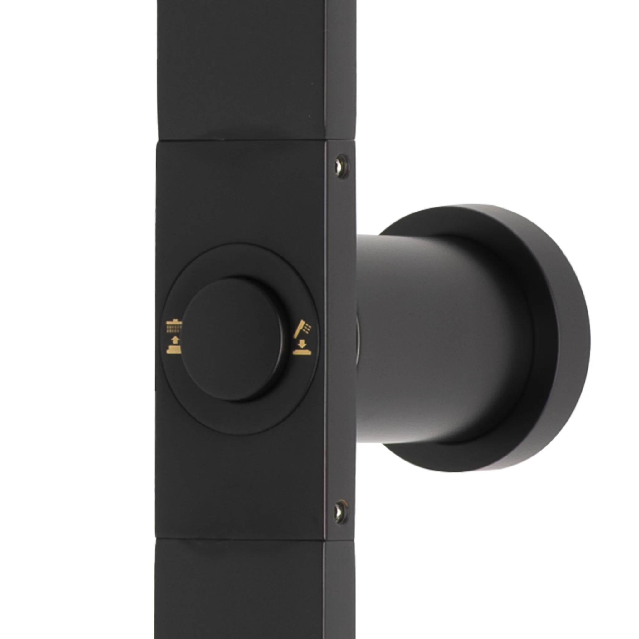 Jena Round Twin Shower System with Adjustable Rail, Push Button Diverter and 250mm Head, Matte Black - Image 3