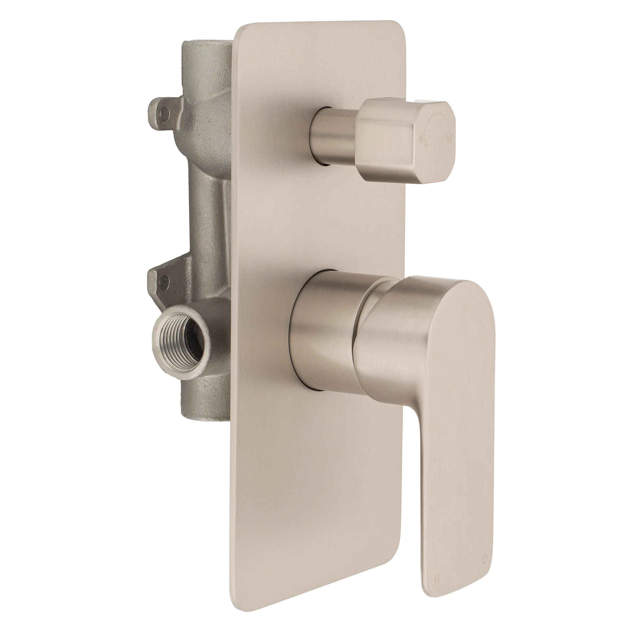 Jena Shower/ Bath Wall Mixer with Diverter, Brushed Nickel - Image 5