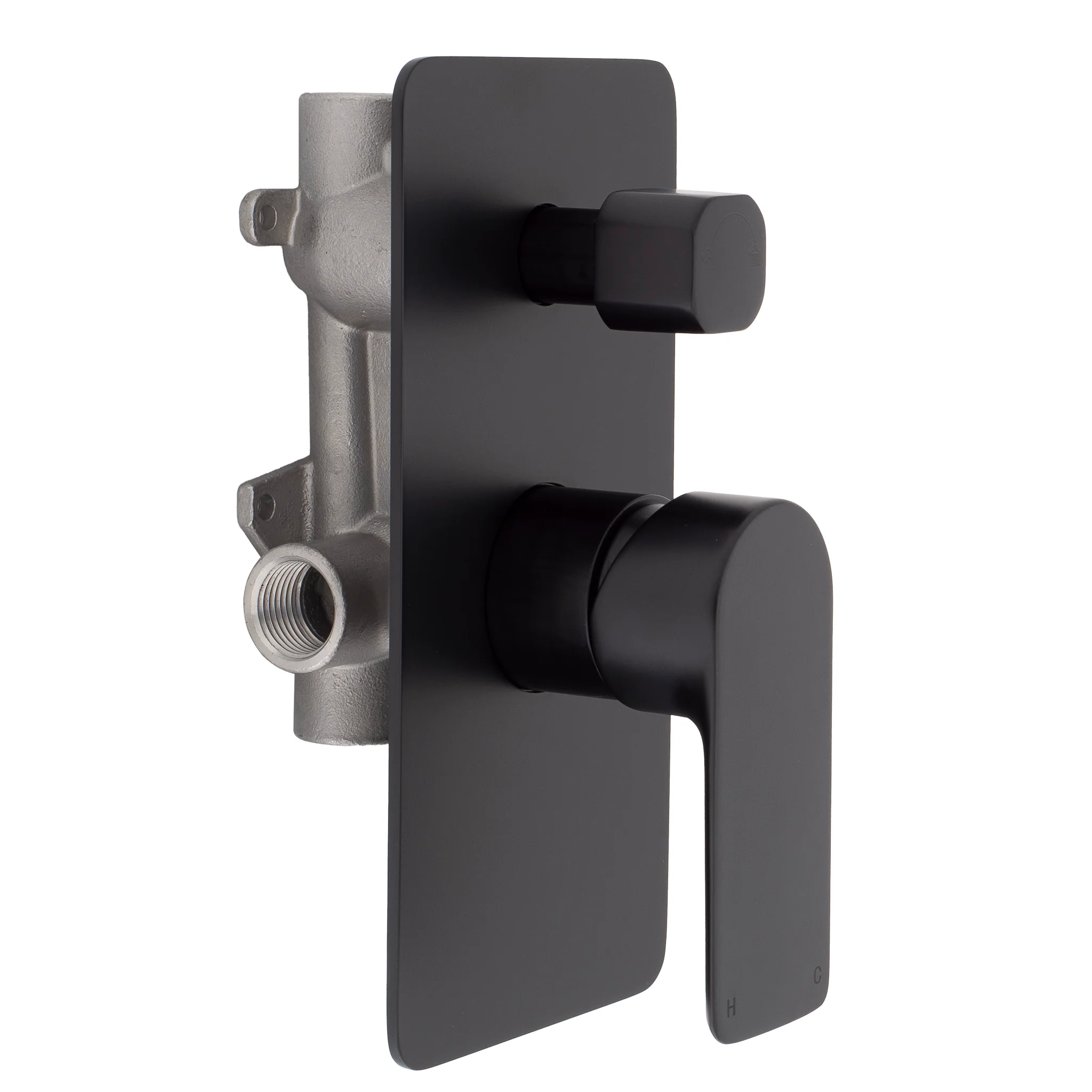 Jena Shower/ Bath Wall Mixer with Diverter, Matte Black - Image 5