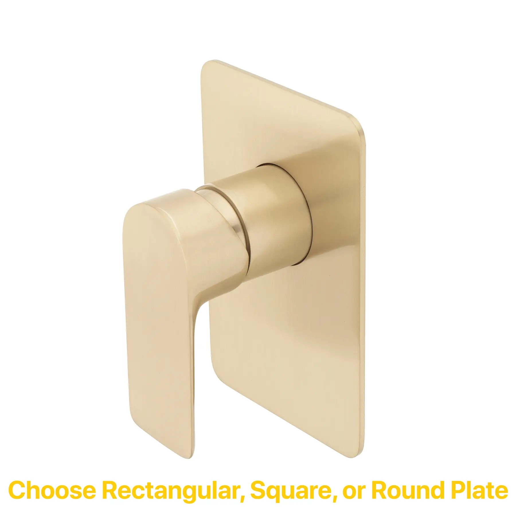 Jena Shower/ Bath Wall Mixer with Round Plates, Brushed Brass (Gold) - Image 3