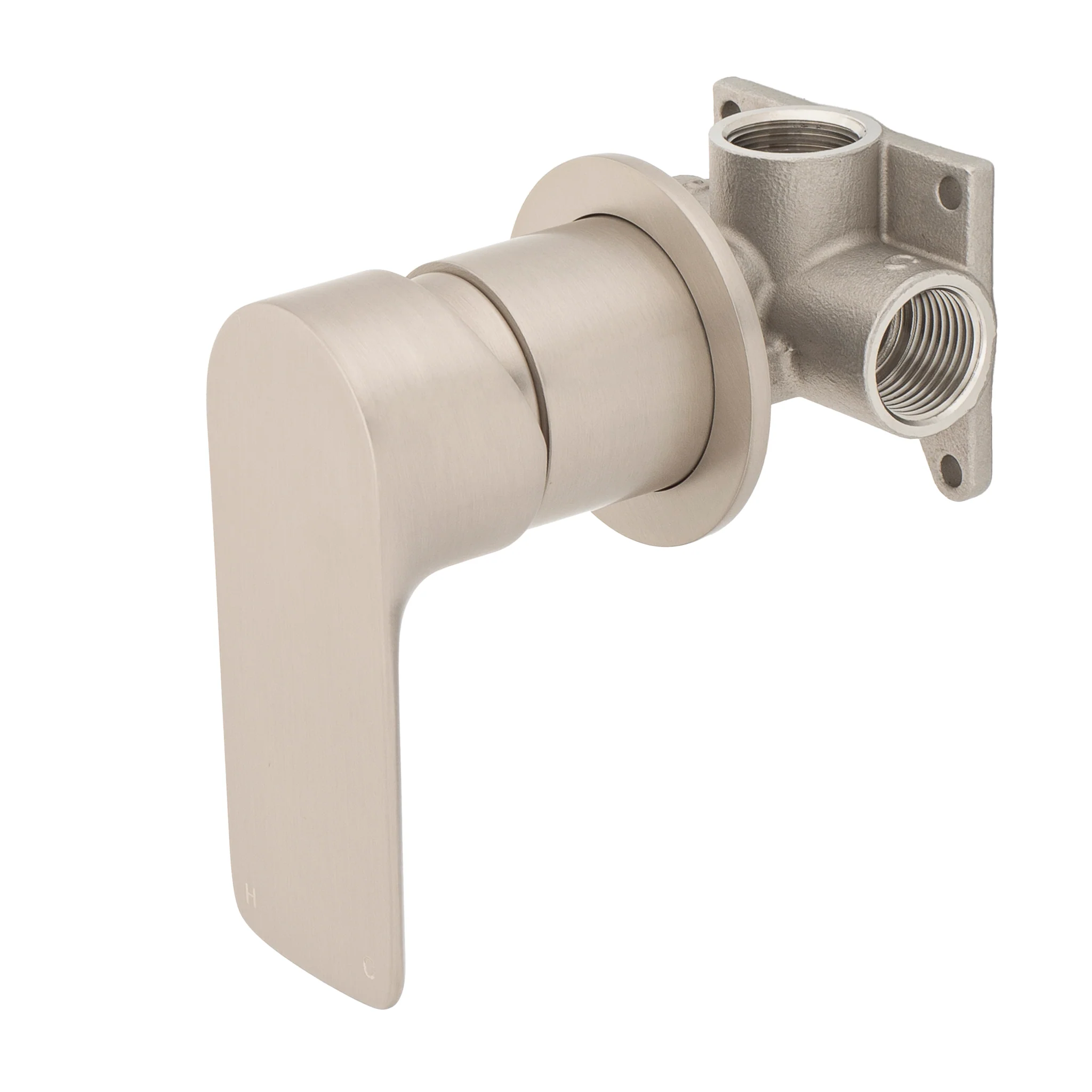 Jena Shower/ Bath Wall Mixer with Round Plates, Brushed Nickel - Image 2