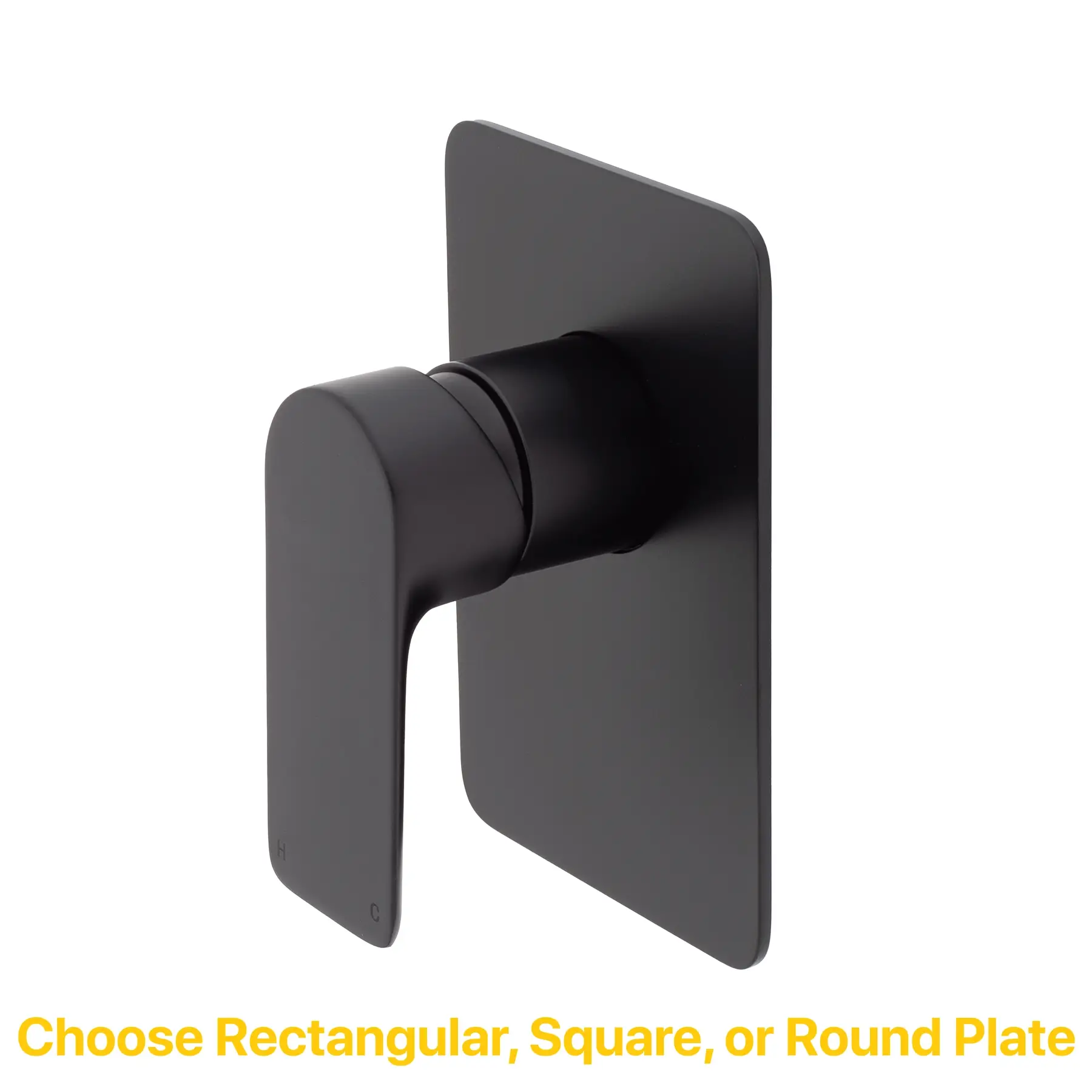 Jena Shower/ Bath Wall Mixer with Round Plates, Matte Black - Image 3