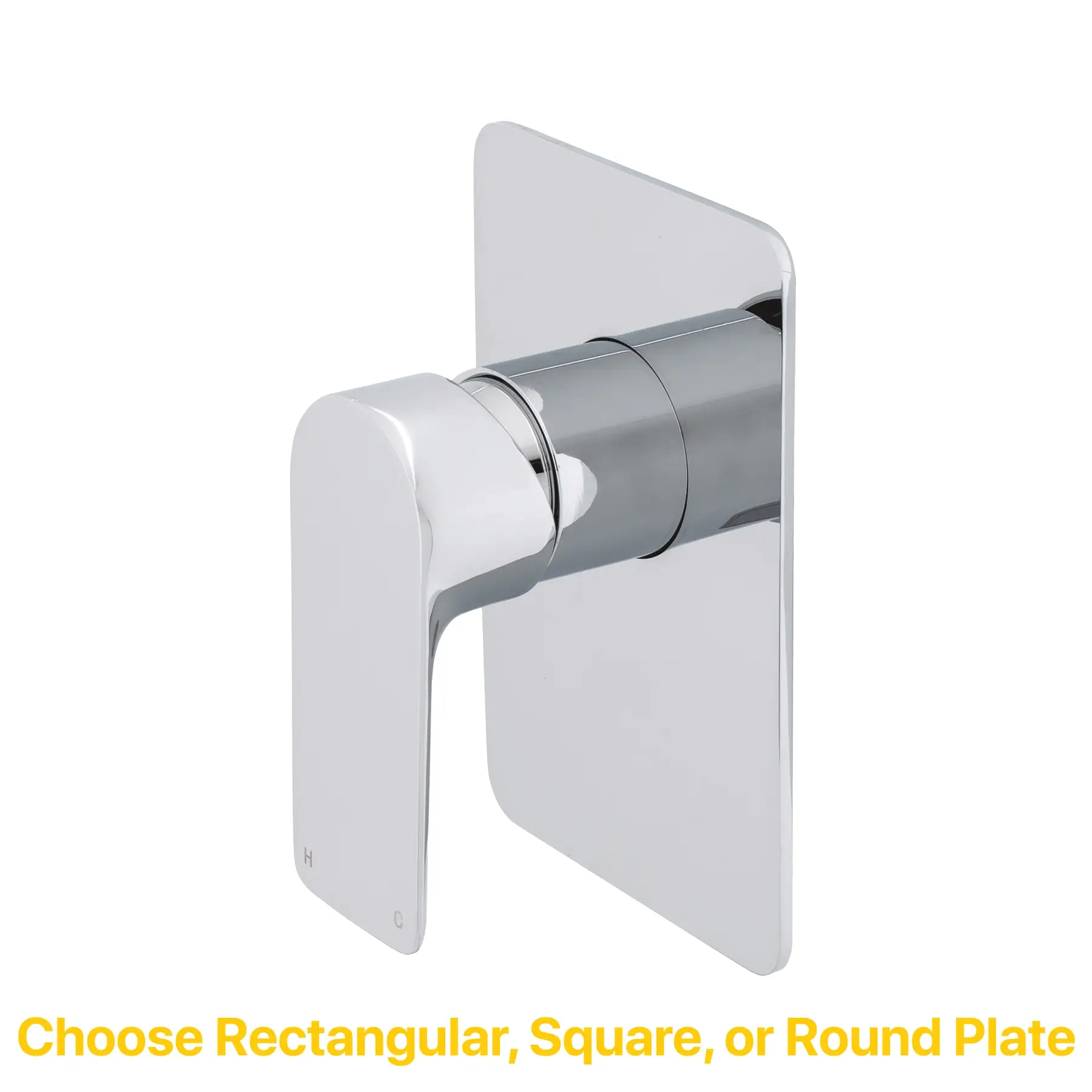 Jena Shower/ Bath Wall Mixer with Round Plates, Polished Chrome - Image 3