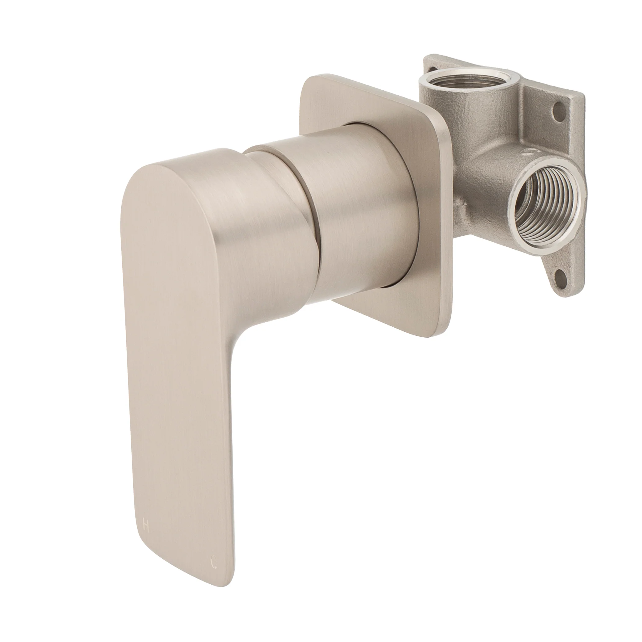 Jena Shower/ Bath Wall Mixer with Square Plates, Brushed Nickel - Image 2