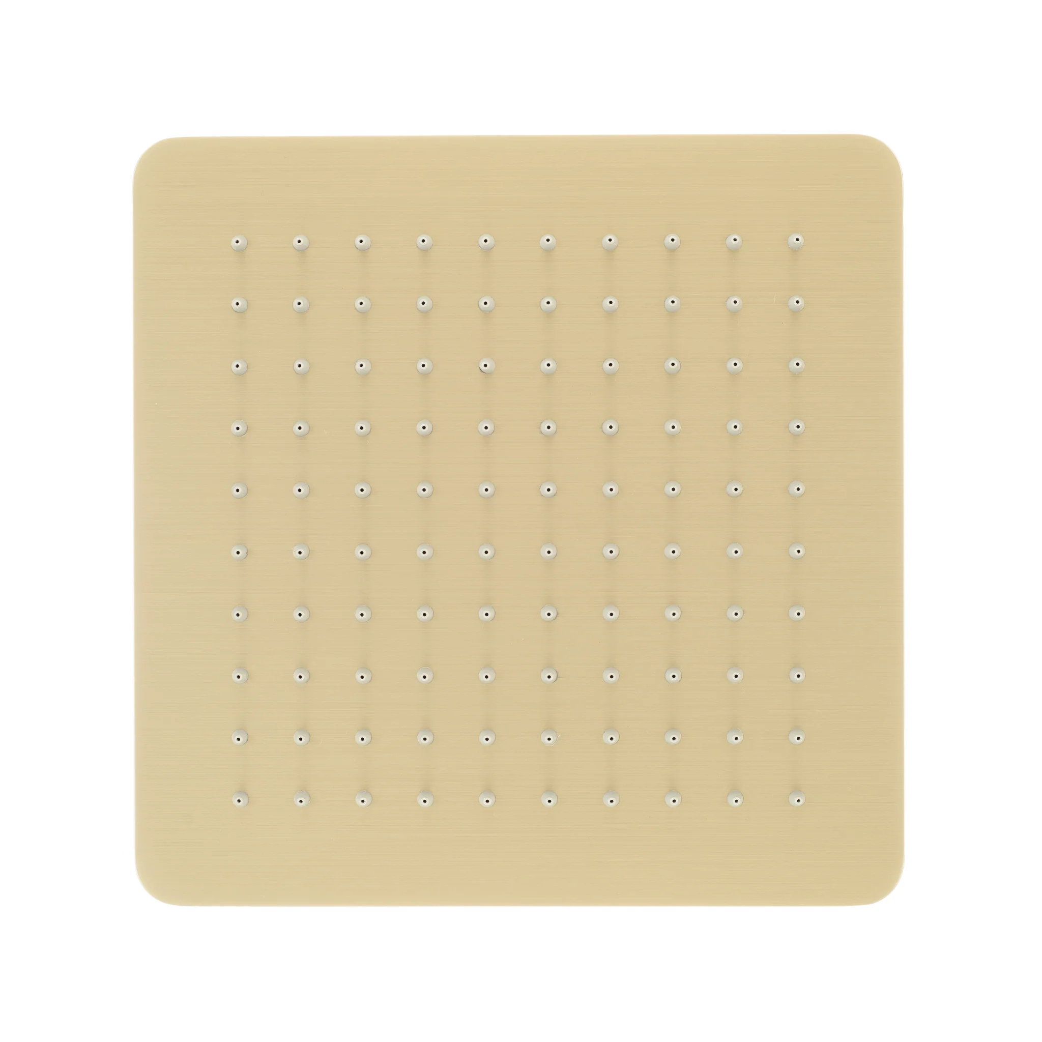Jena Square Twin Shower System with Adjustable Rail, Push Button Diverter and 250mm Head, Brushed Brass (Gold) - Image 5