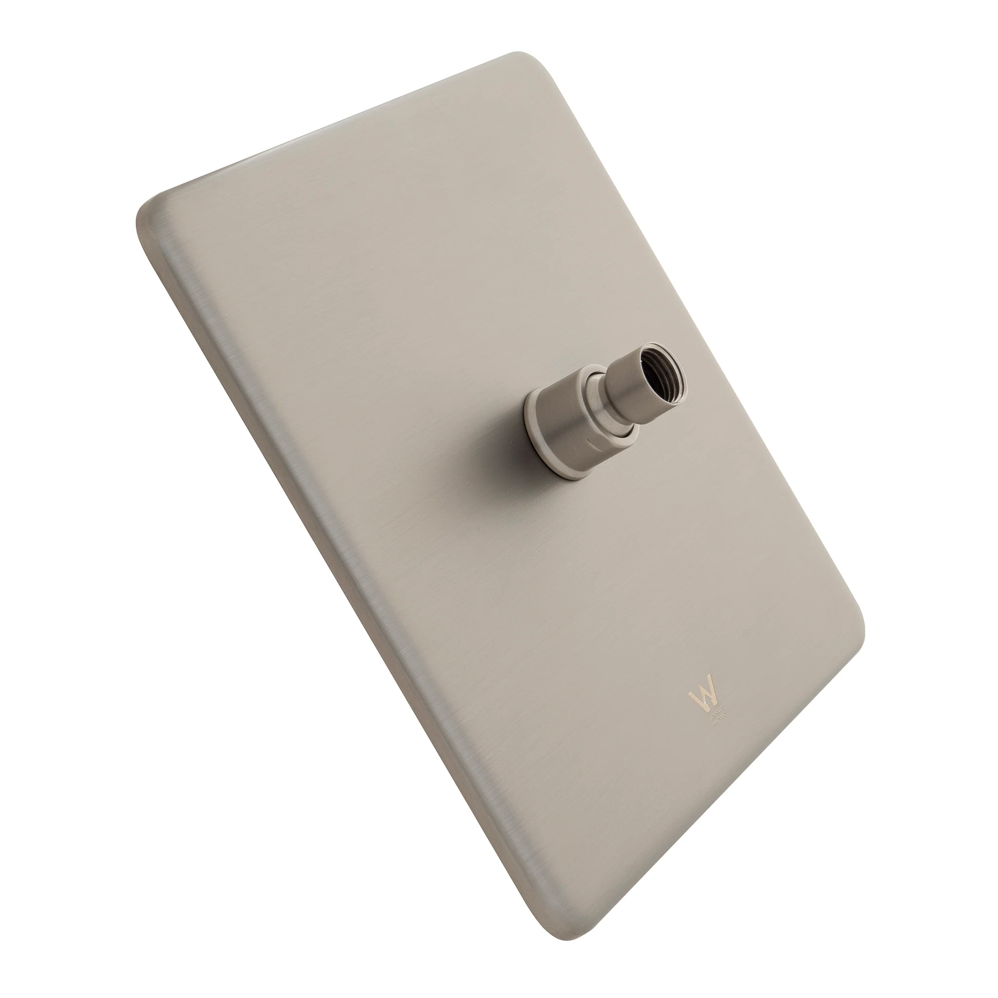 Jena Square Twin Shower System with Adjustable Rail, Push Button Diverter and 250mm Head, Brushed Nickel - Image 5