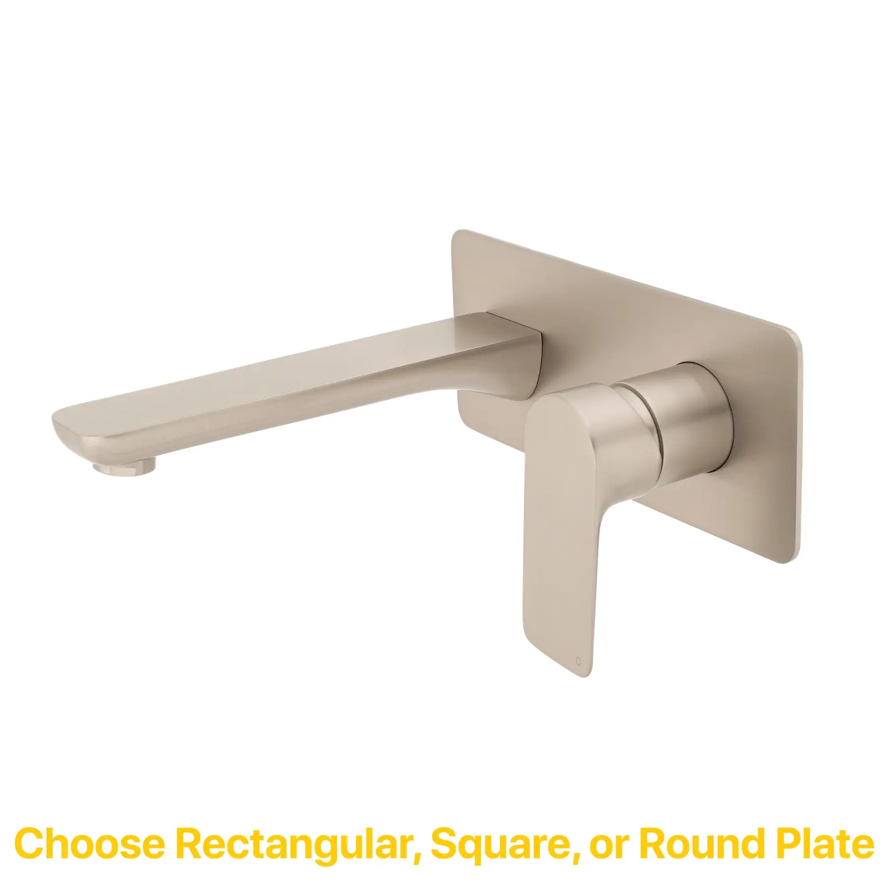 Jena Wall Mounted Basin/ Bath Mixer with Spout and Round Plates, Brushed Nickel - Image 3