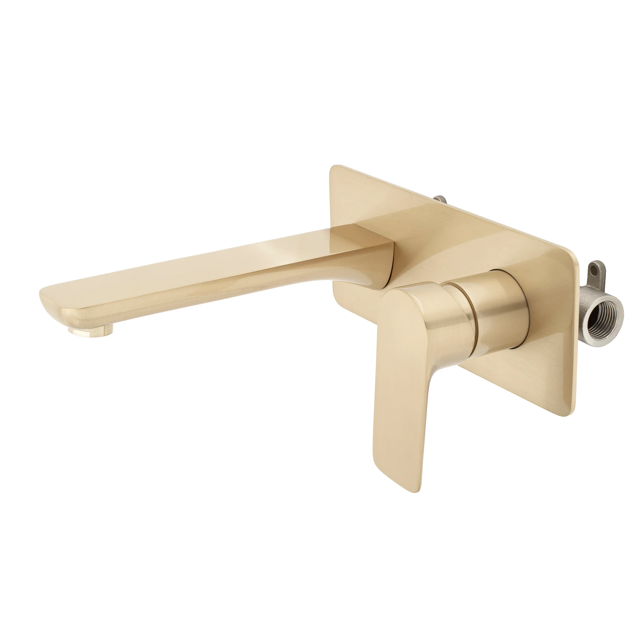 Jena Wall Mounted Basin/ Bath Mixer with Spout, PVD Brushed Brass (Gold) - Image 3