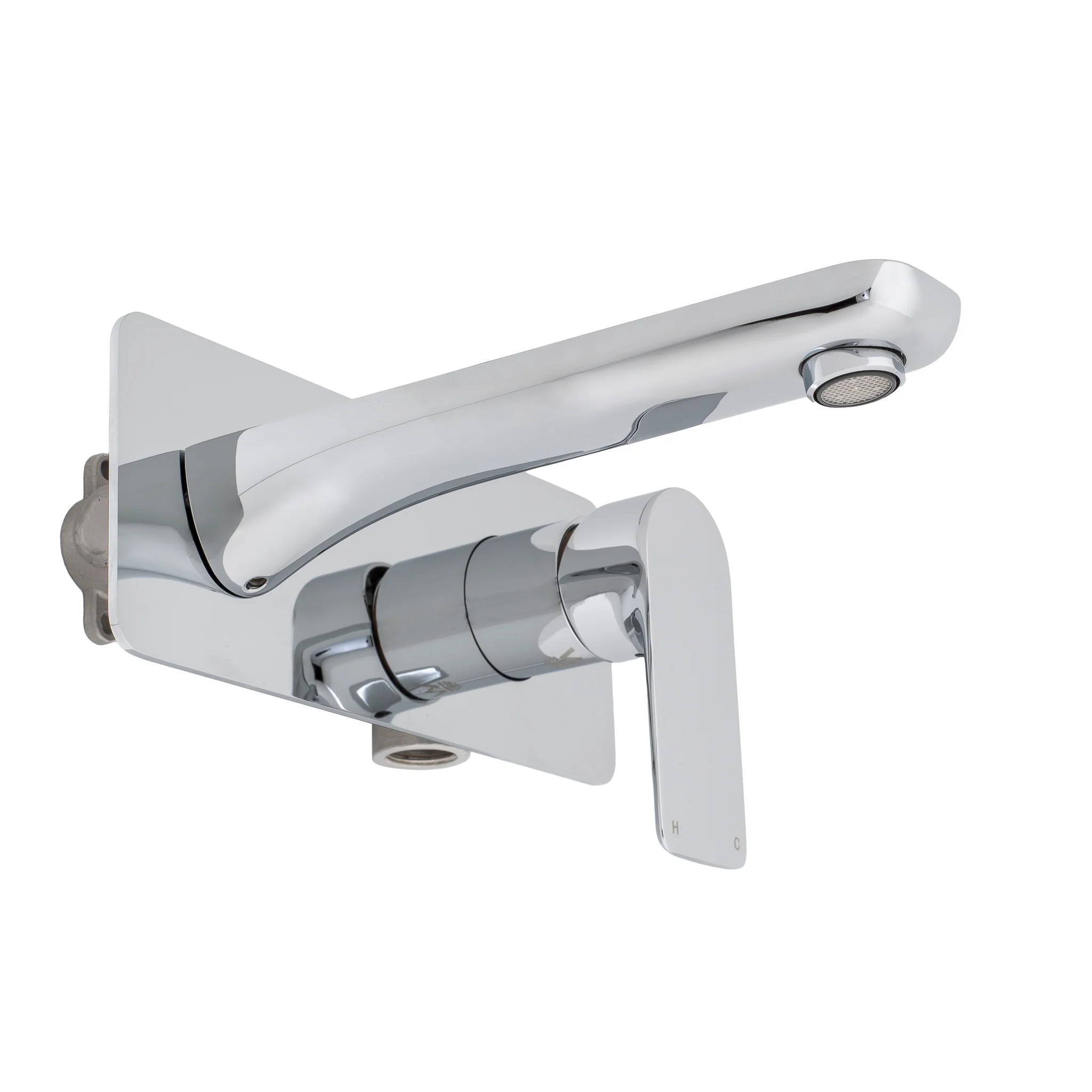 Jena Wall Mounted Basin/ Bath Mixer with Spout, Polished Chrome - Image 4