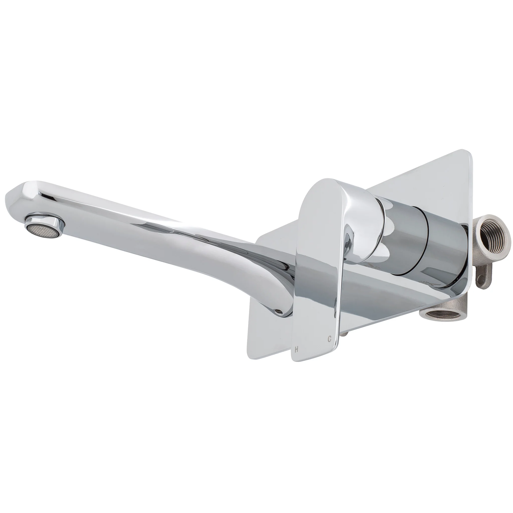 Jena Wall Mounted Basin/ Bath Mixer with Spout, Polished Chrome - Image 5