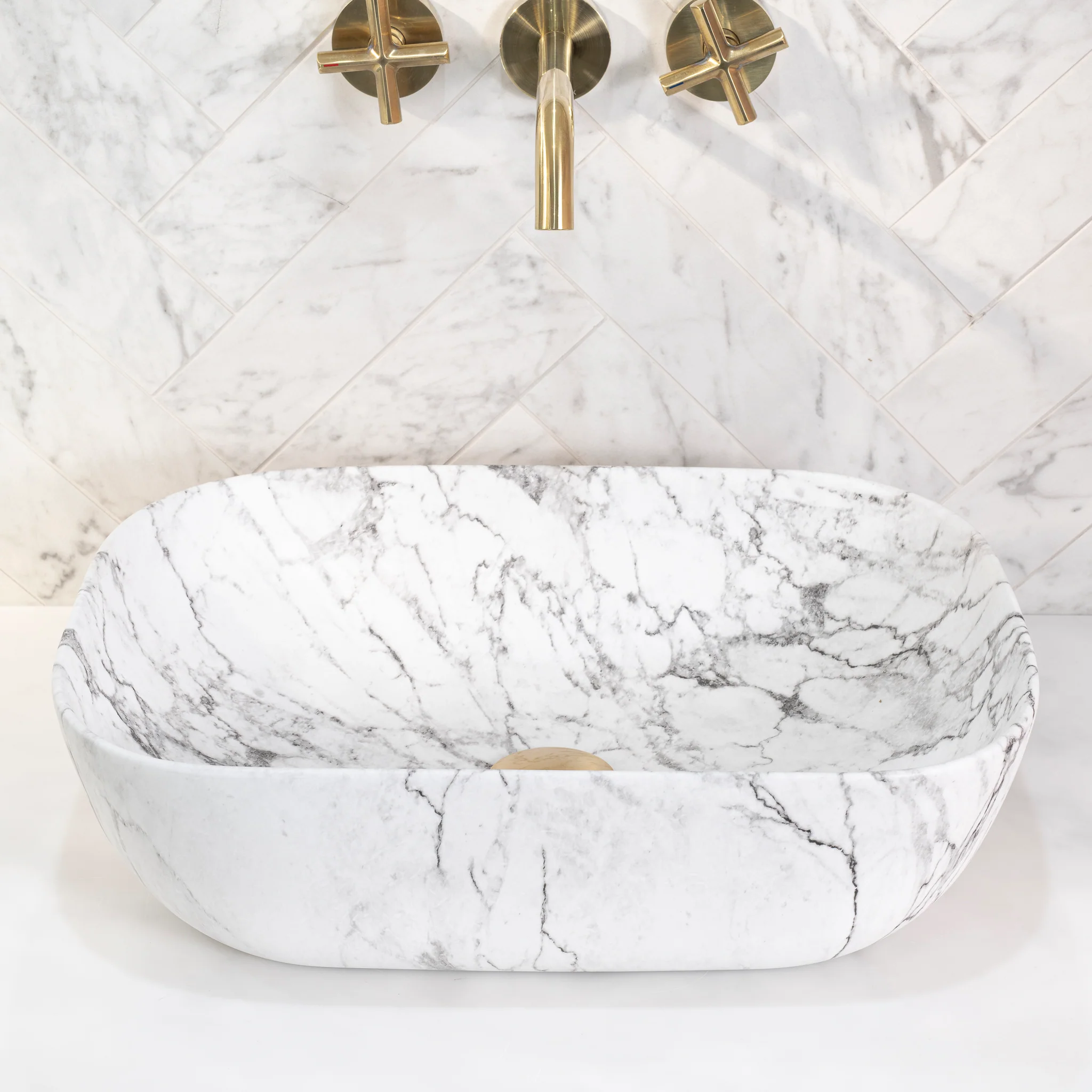 Julio 455mm x 325mm Above-Counter Basin, Matte Carrara - Image 4