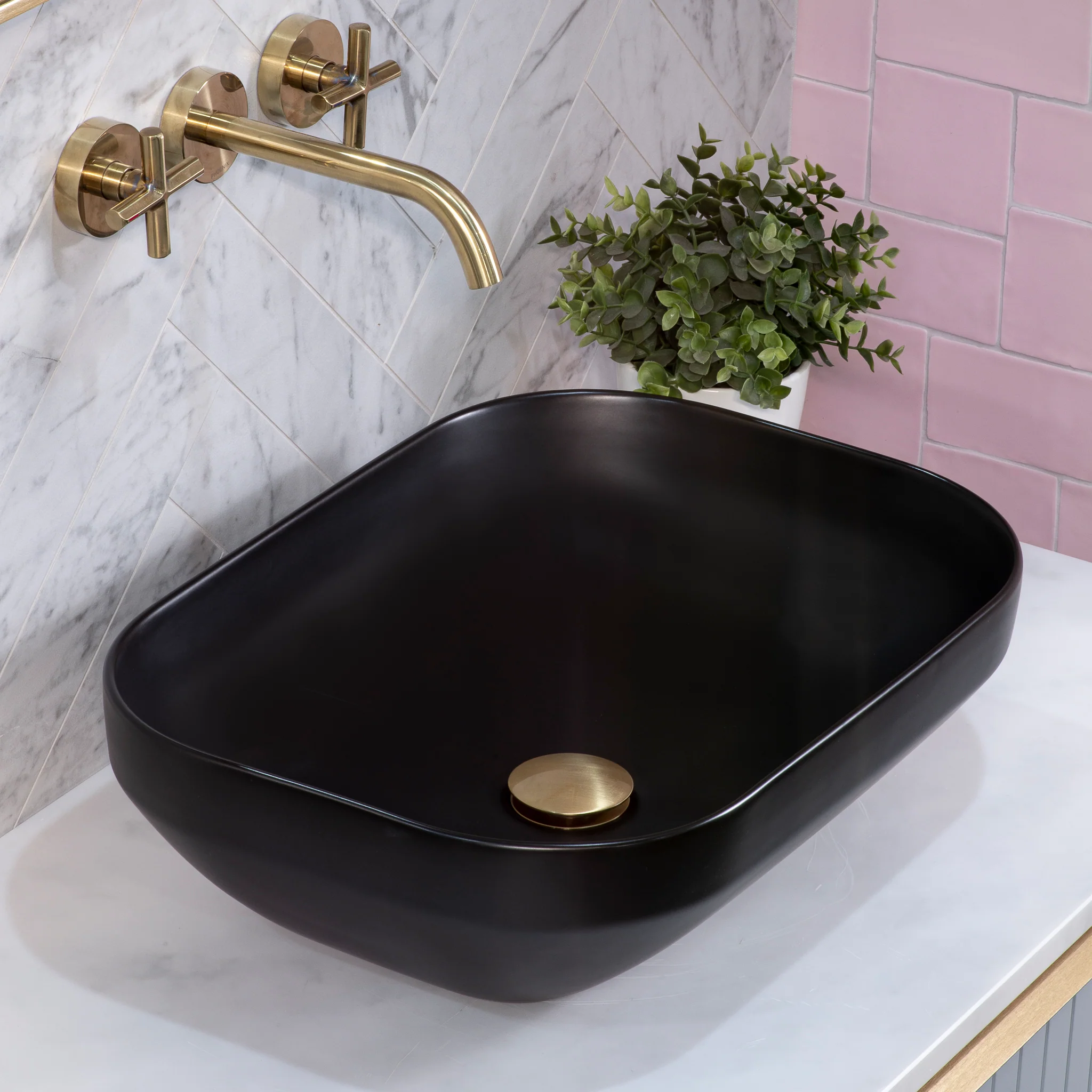 Julio Plus 504mm x 352mm Above-Counter Basin, Matte Black *Clearance Stock*
