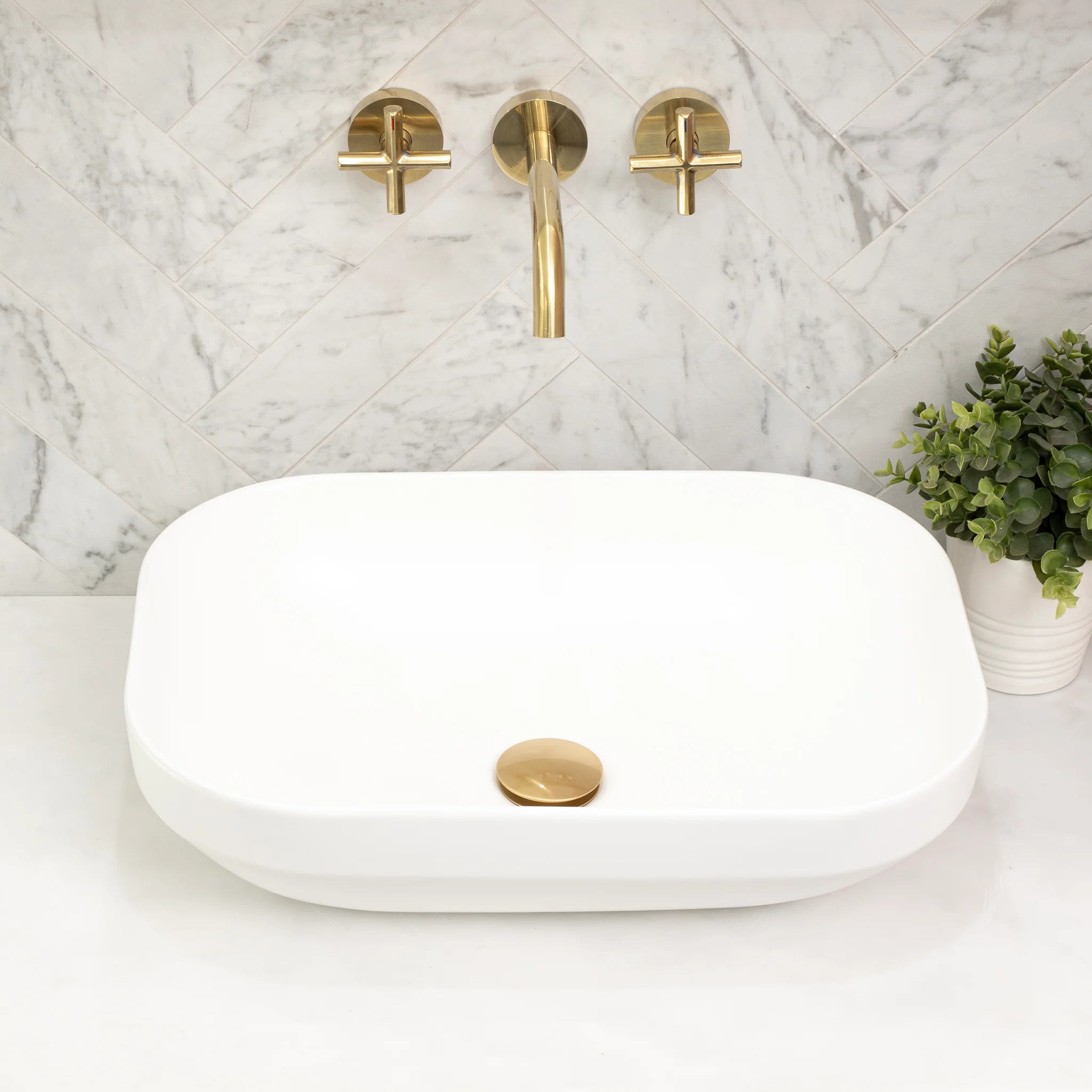 Julio Plus 504mm x 352mm Above-Counter Basin, Matte White *Clearance Stock* - Image 3