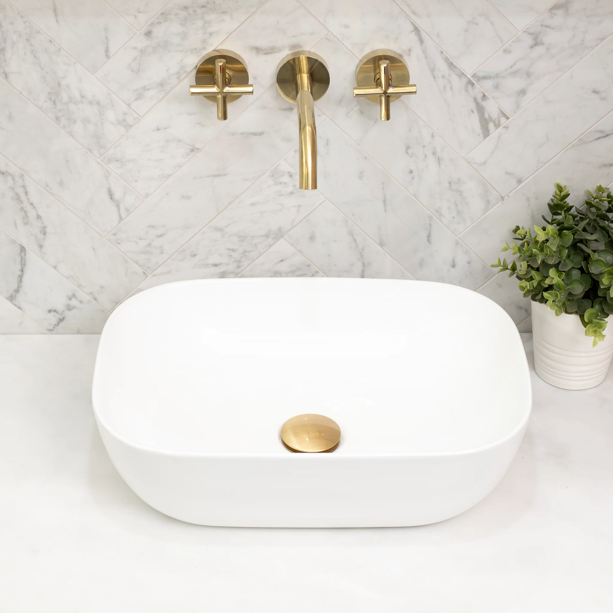 Julio 455mm x 325mm Above-Counter Basin, Gloss White - Image 2
