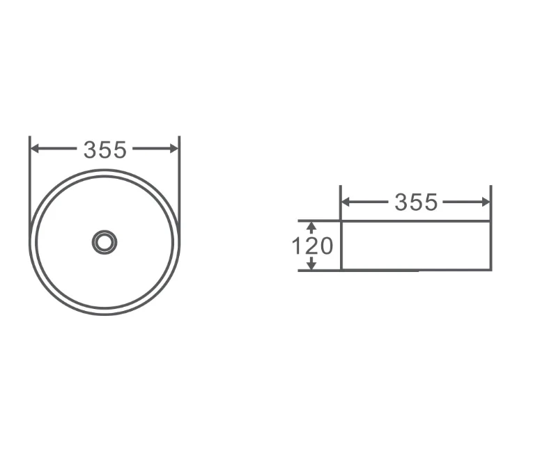Kahm Round 355mm Above-Counter Basin, Matte Dark Grey - Image 3
