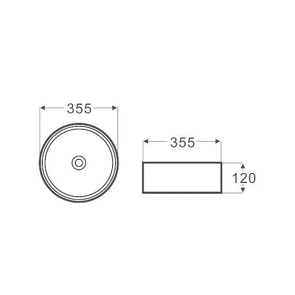 Kahm Round 355mm Above-Counter Basin, Gloss White - Image 3