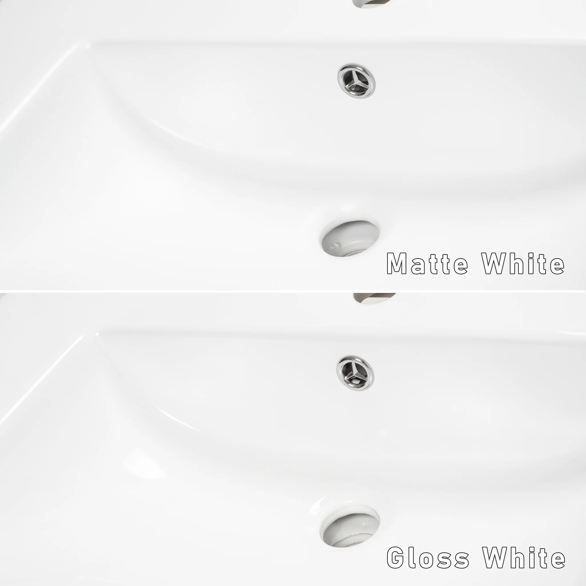 Kaku 1200mm Vanity Top with Integrated Sink and Overflow, Gloss White - Image 3