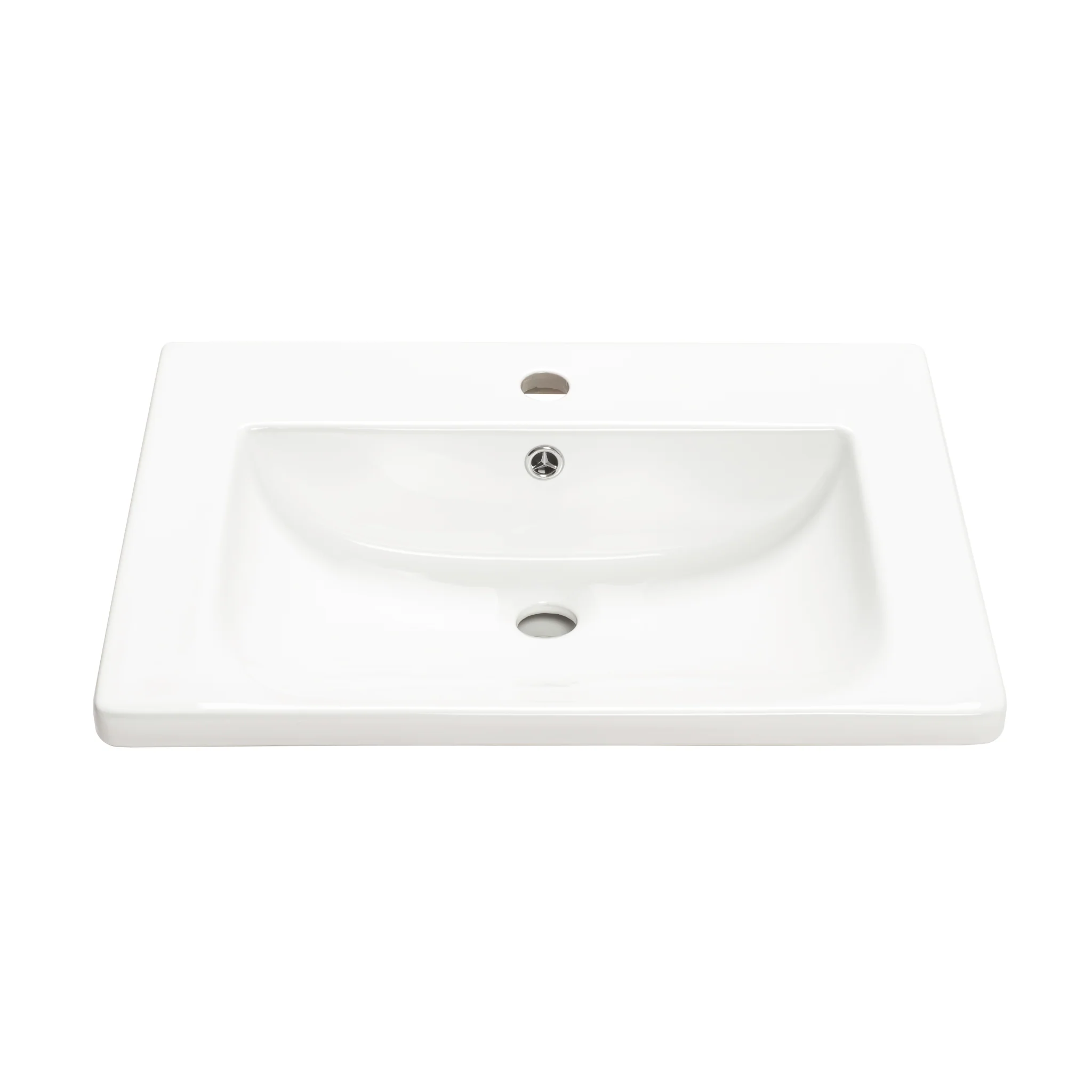Kaku 600mm Vanity Top with Integrated Sink and Overflow, Gloss White - Image 2