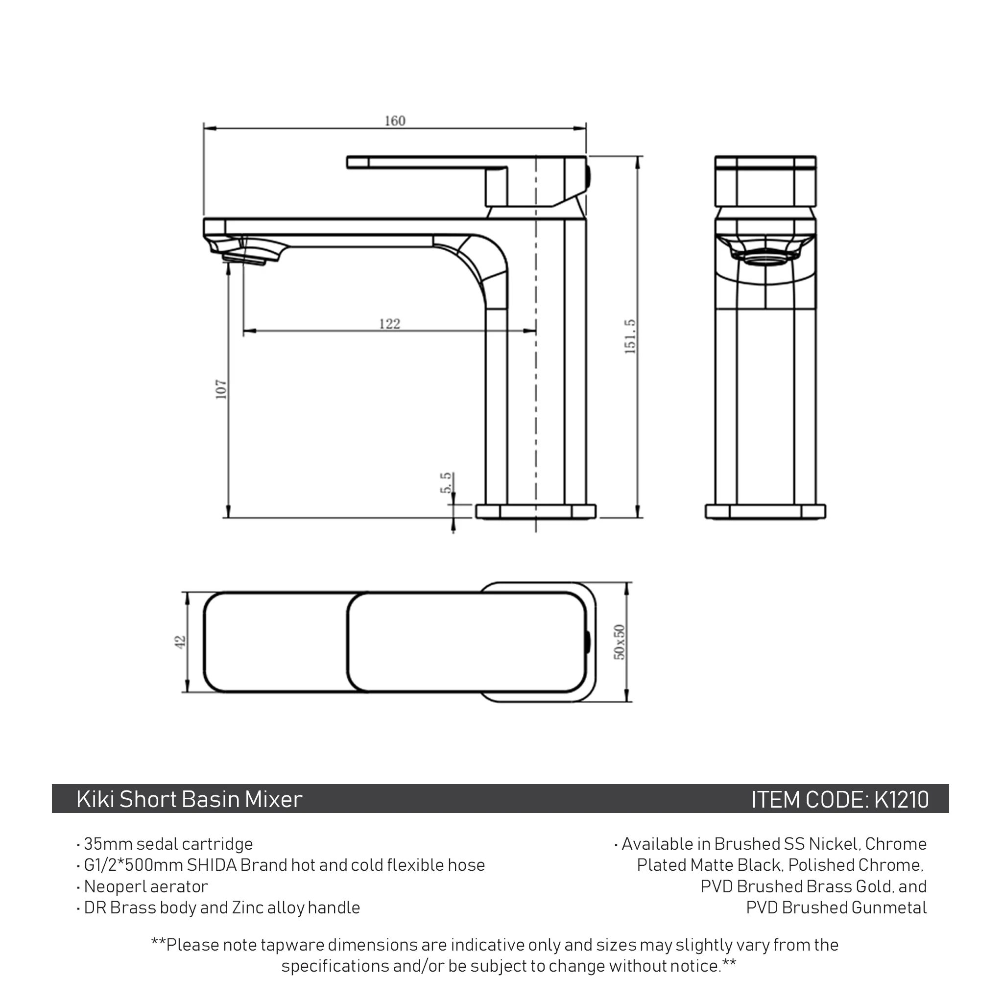 Kiki Short Basin Mixer, Matte Black - Image 3
