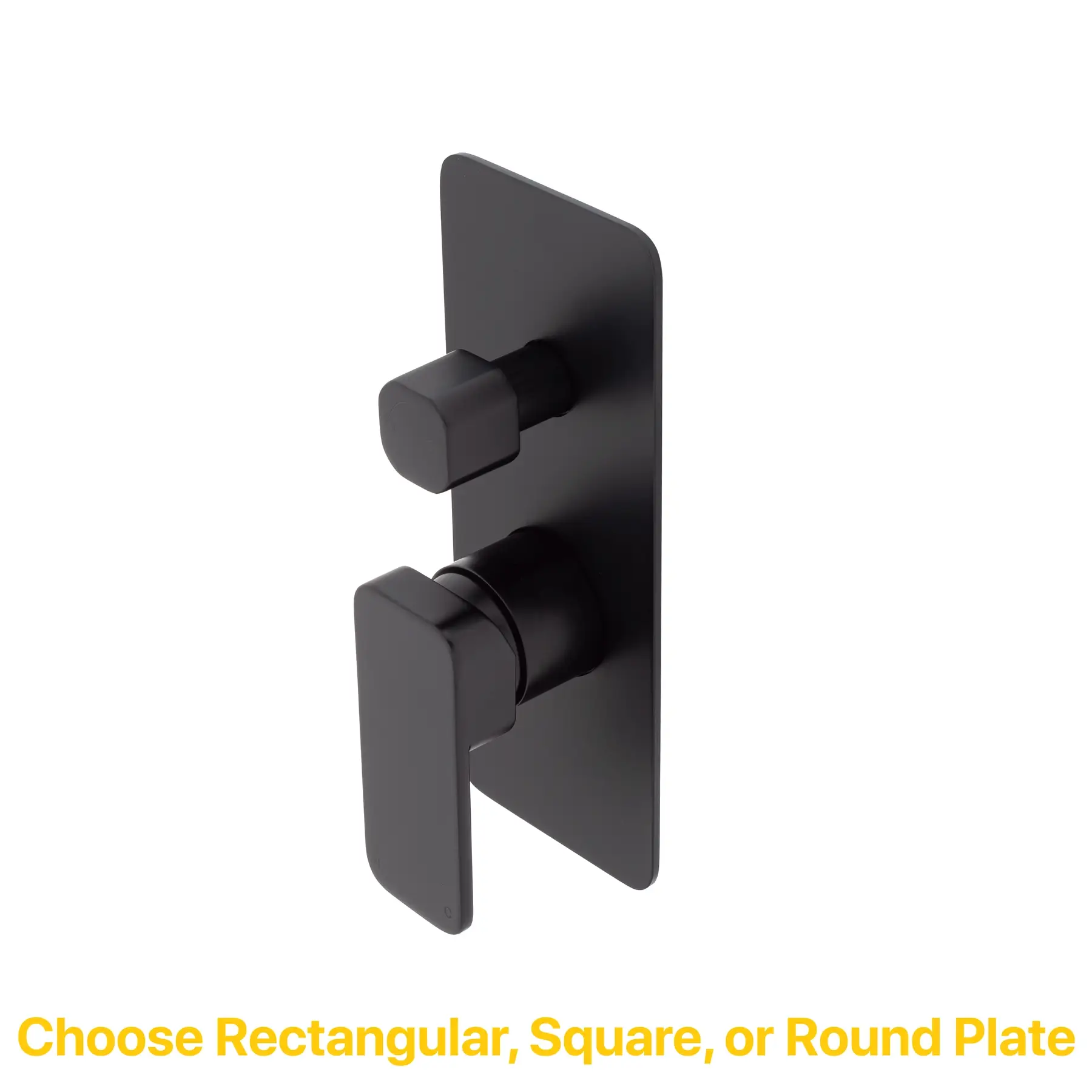 Kiki Shower/ Bath Wall Mixer with Diverter and Round Plates, Matte Black - Image 3