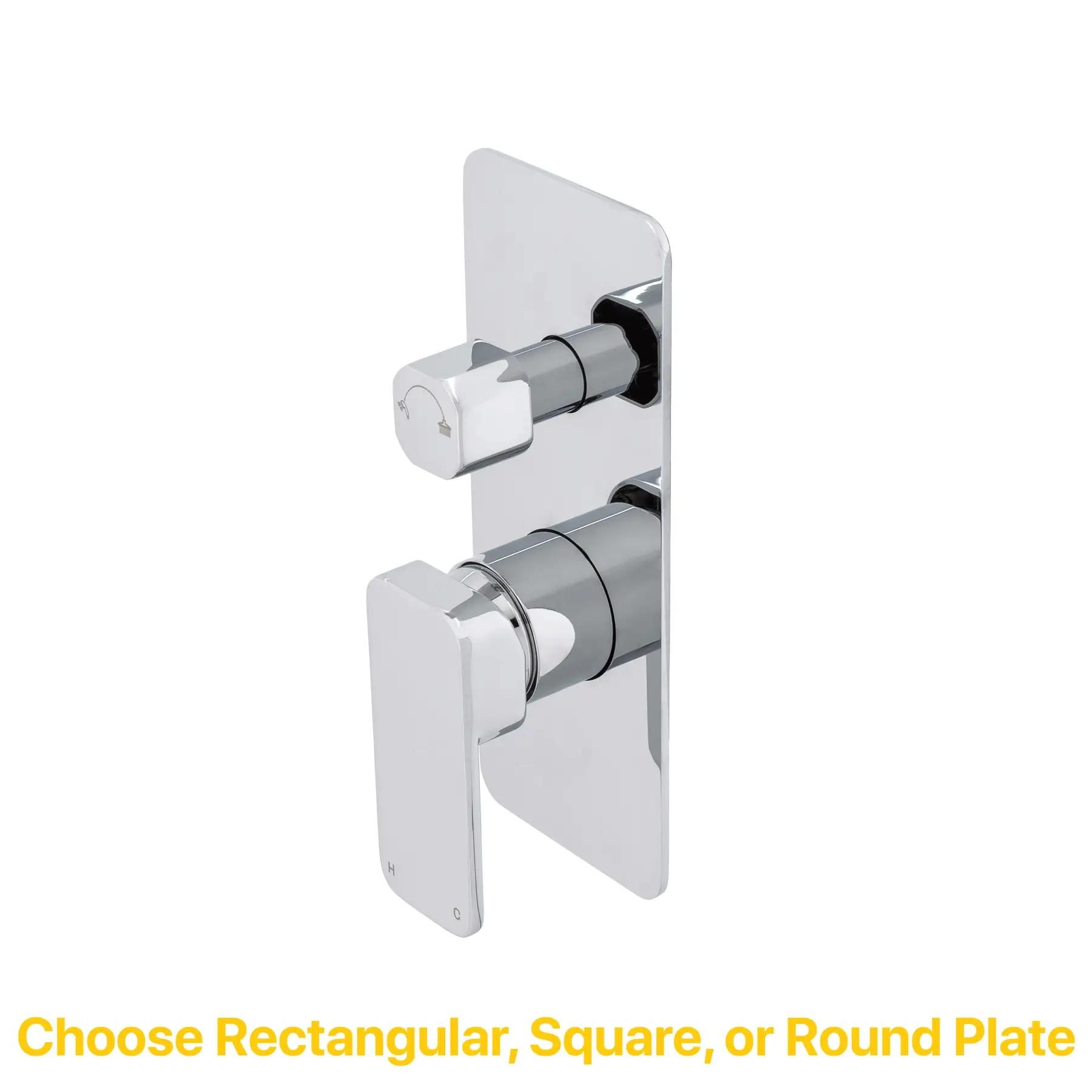Kiki Shower/ Bath Wall Mixer with Diverter and Round Plates, Polished Chrome - Image 3