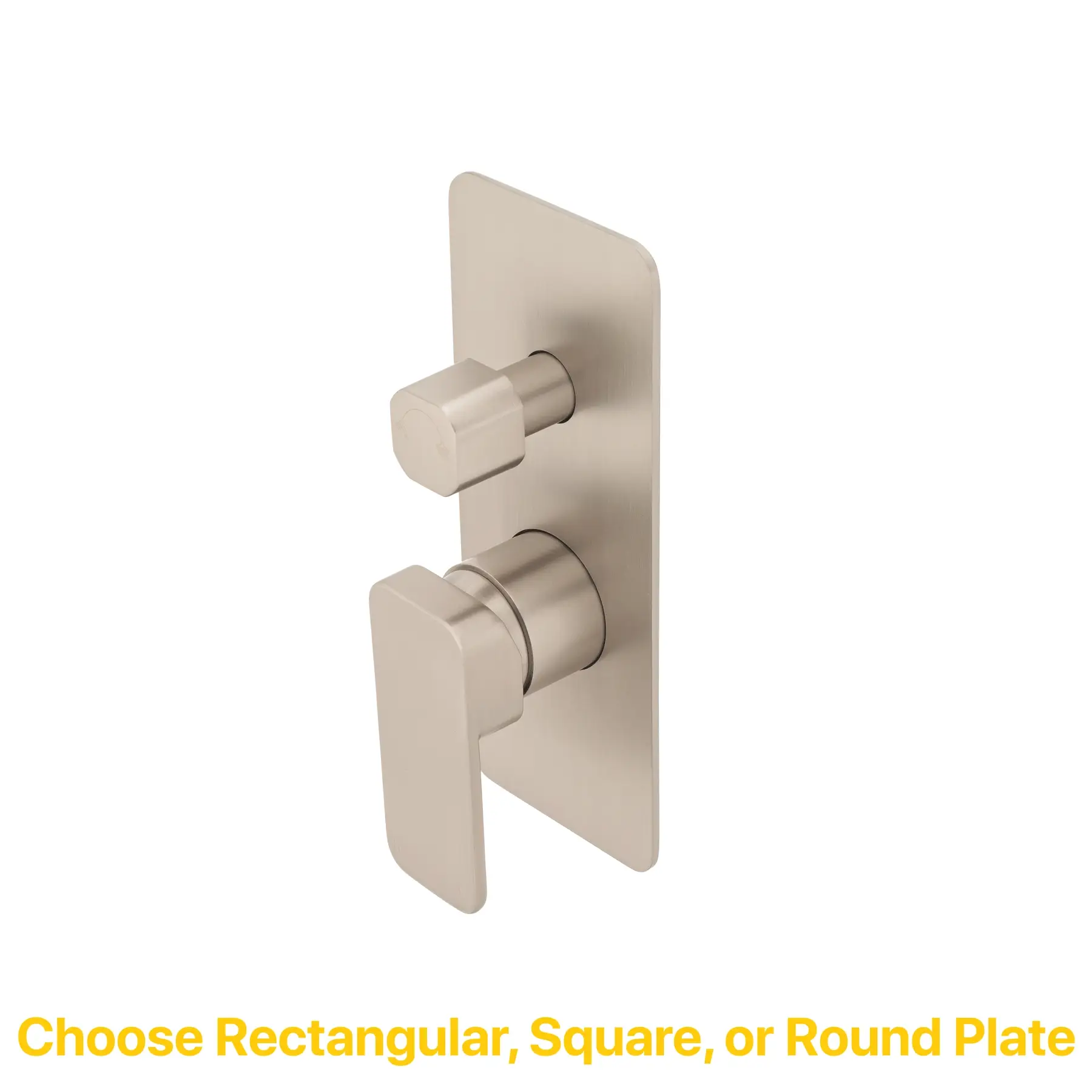Kiki Shower/ Bath Wall Mixer with Diverter and Square Plates, Brushed Nickel - Image 3