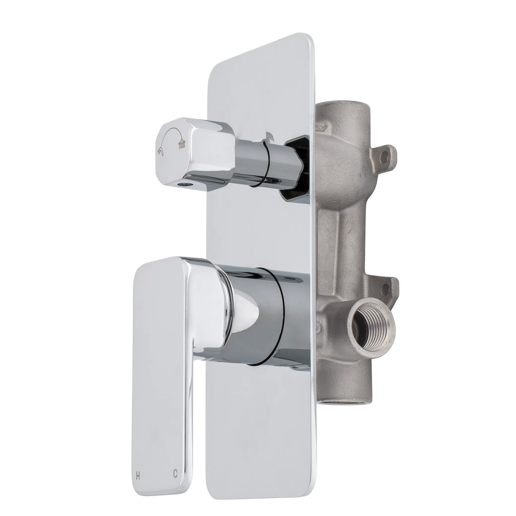 Kiki Shower/ Bath Wall Mixer with Diverter, Polished Chrome - Image 4