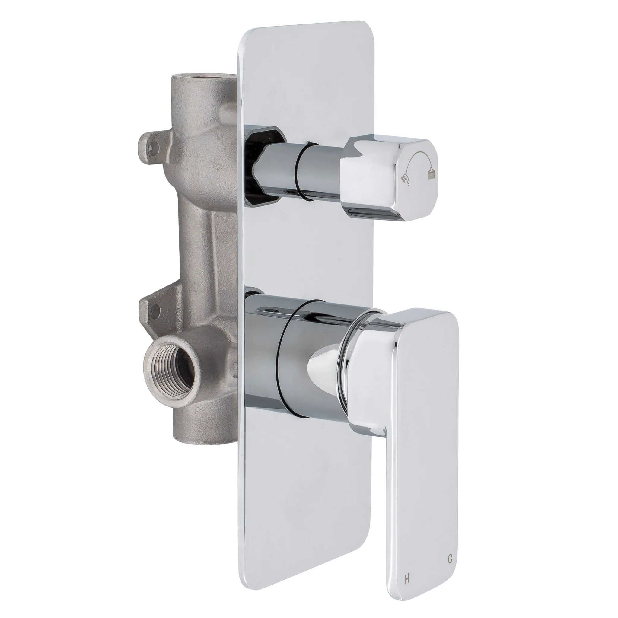 Kiki Shower/ Bath Wall Mixer with Diverter, Polished Chrome - Image 5