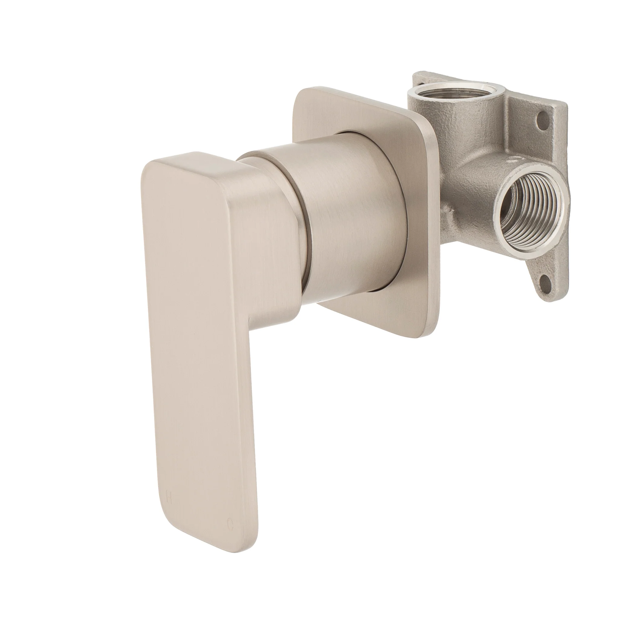 Kiki Shower/ Bath Wall Mixer with Square Plates, Brushed Nickel - Image 2