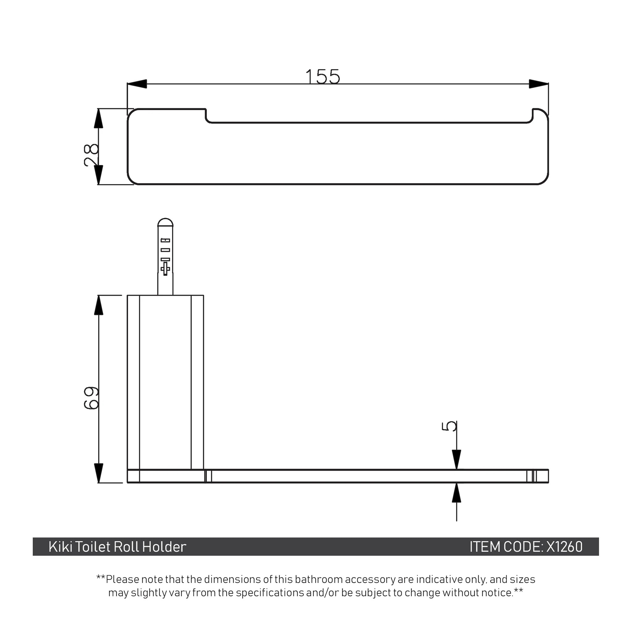 Kiki Toilet Roll Holder, PVD Brushed Gunmetal - Image 3