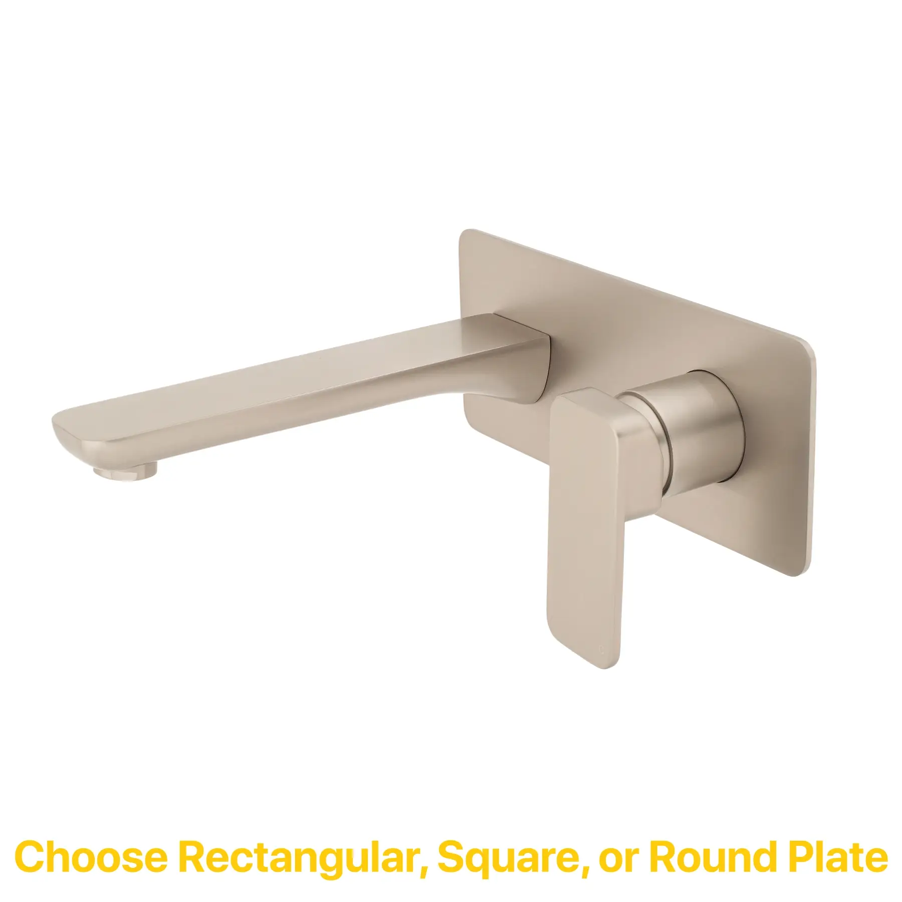 Kiki Wall Mounted Basin/ Bath Mixer with Spout and Round Plates, Brushed Nickel - Image 3