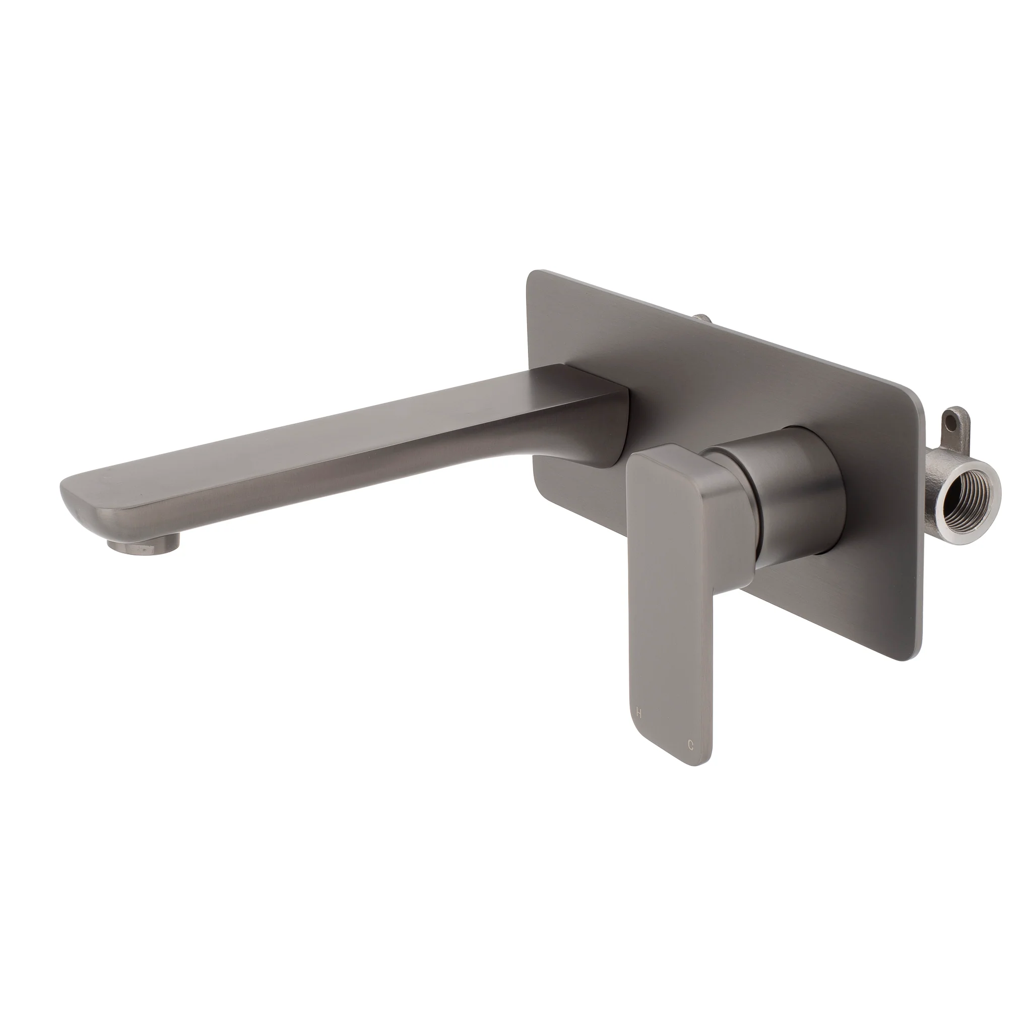 Kiki Wall Mounted Basin/ Bath Mixer with Spout, PVD Brushed Gunmetal - Image 2