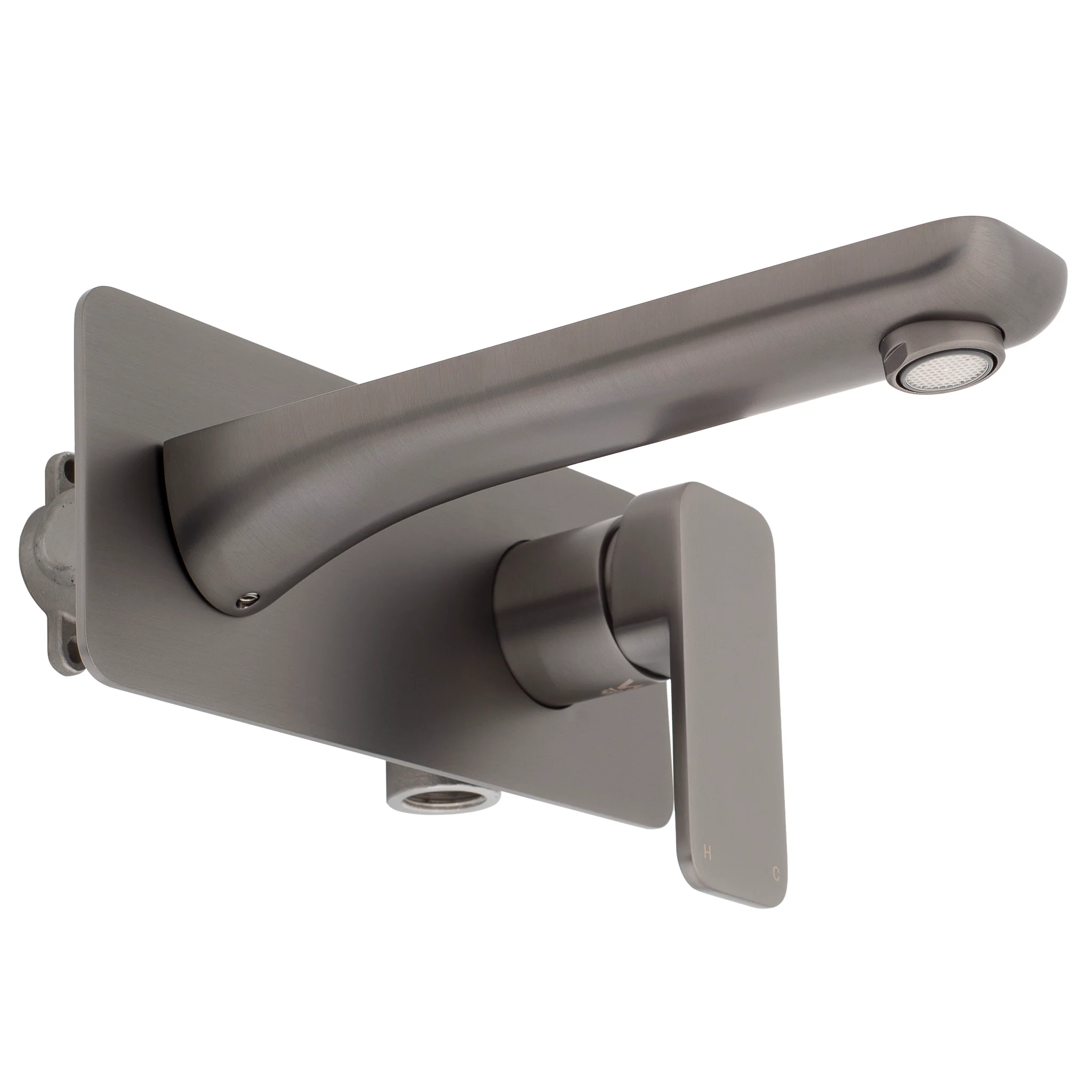 Kiki Wall Mounted Basin/ Bath Mixer with Spout, PVD Brushed Gunmetal - Image 4