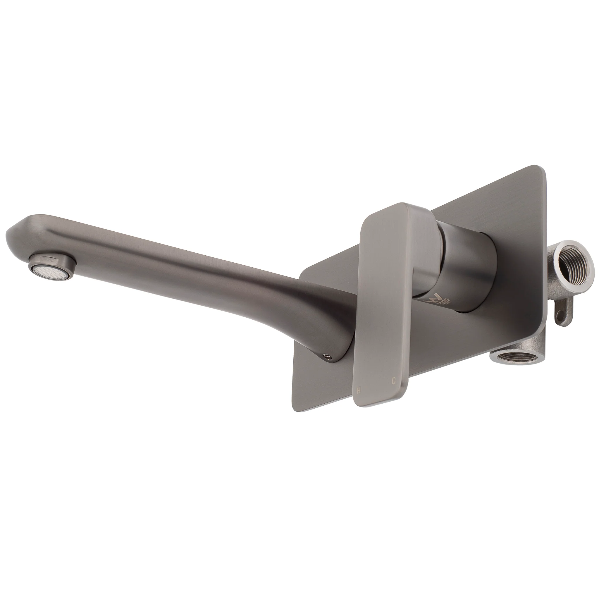Kiki Wall Mounted Basin/ Bath Mixer with Spout, PVD Brushed Gunmetal - Image 5