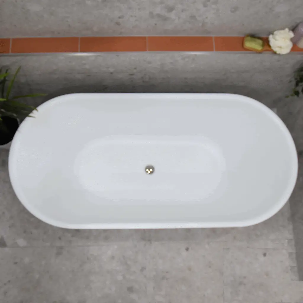 Mayfair Classic 1700mm Floating Oval Freestanding Bath, Gloss White *Clearance Stock* - Image 5