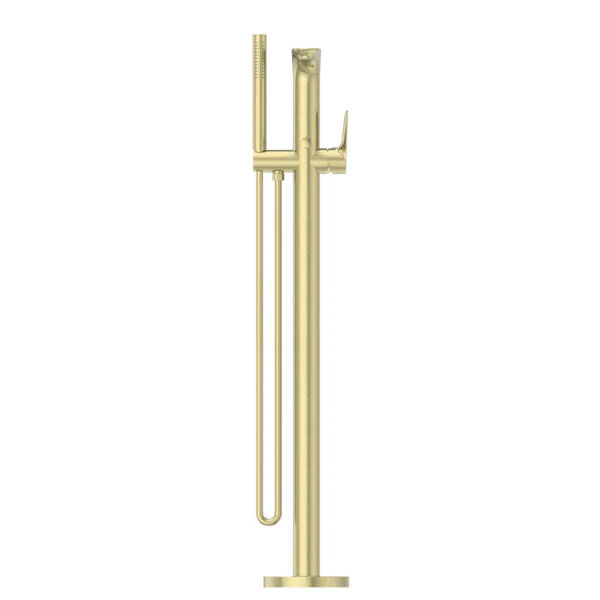 Nero Bianca Floor Standing Bath Mixer With Hand Shower | Brushed Gold | - Image 2